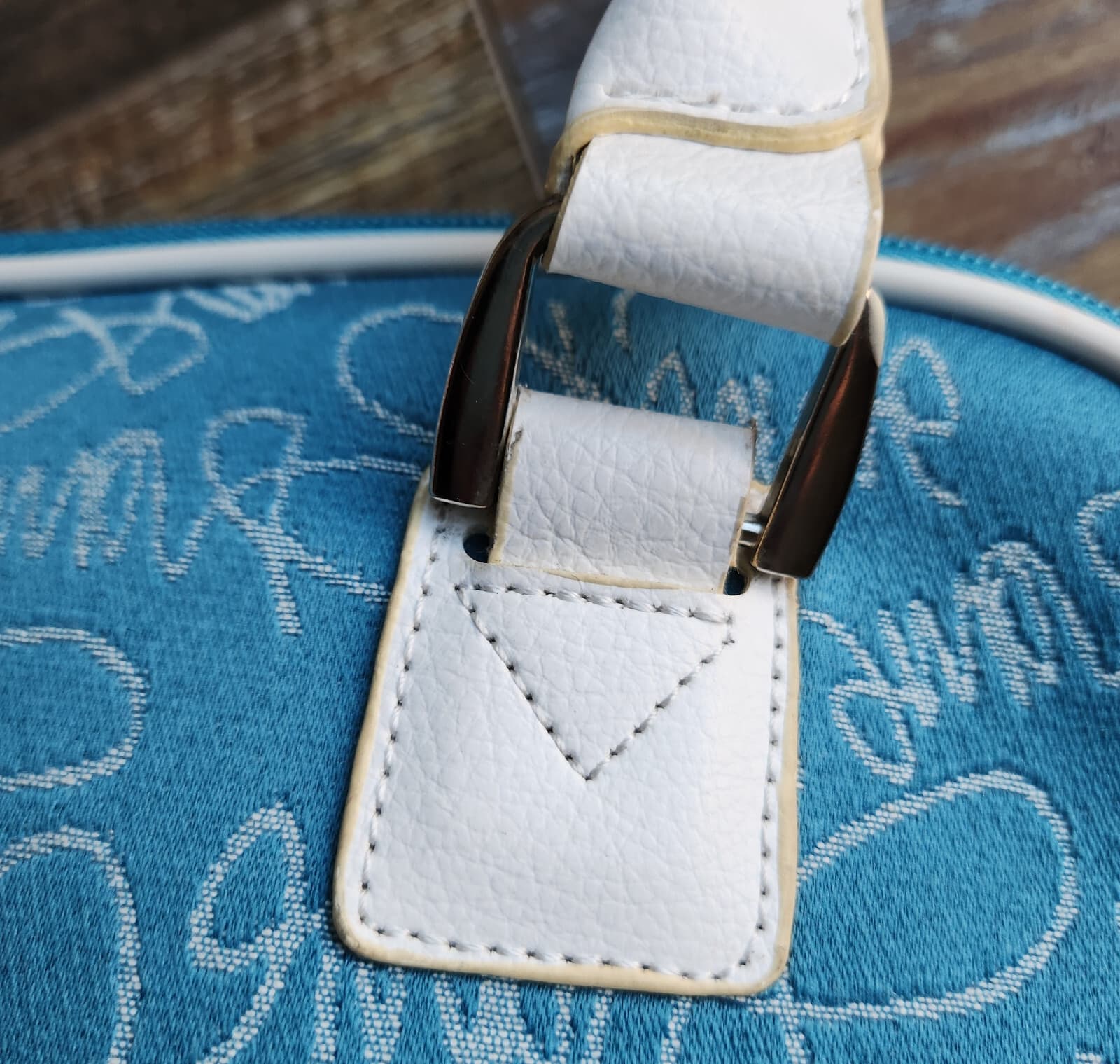 Diane Von Furstenberg Jacquard Signature Travel Weekend Carry-On Tote Bag Blue - Thumbnail 11