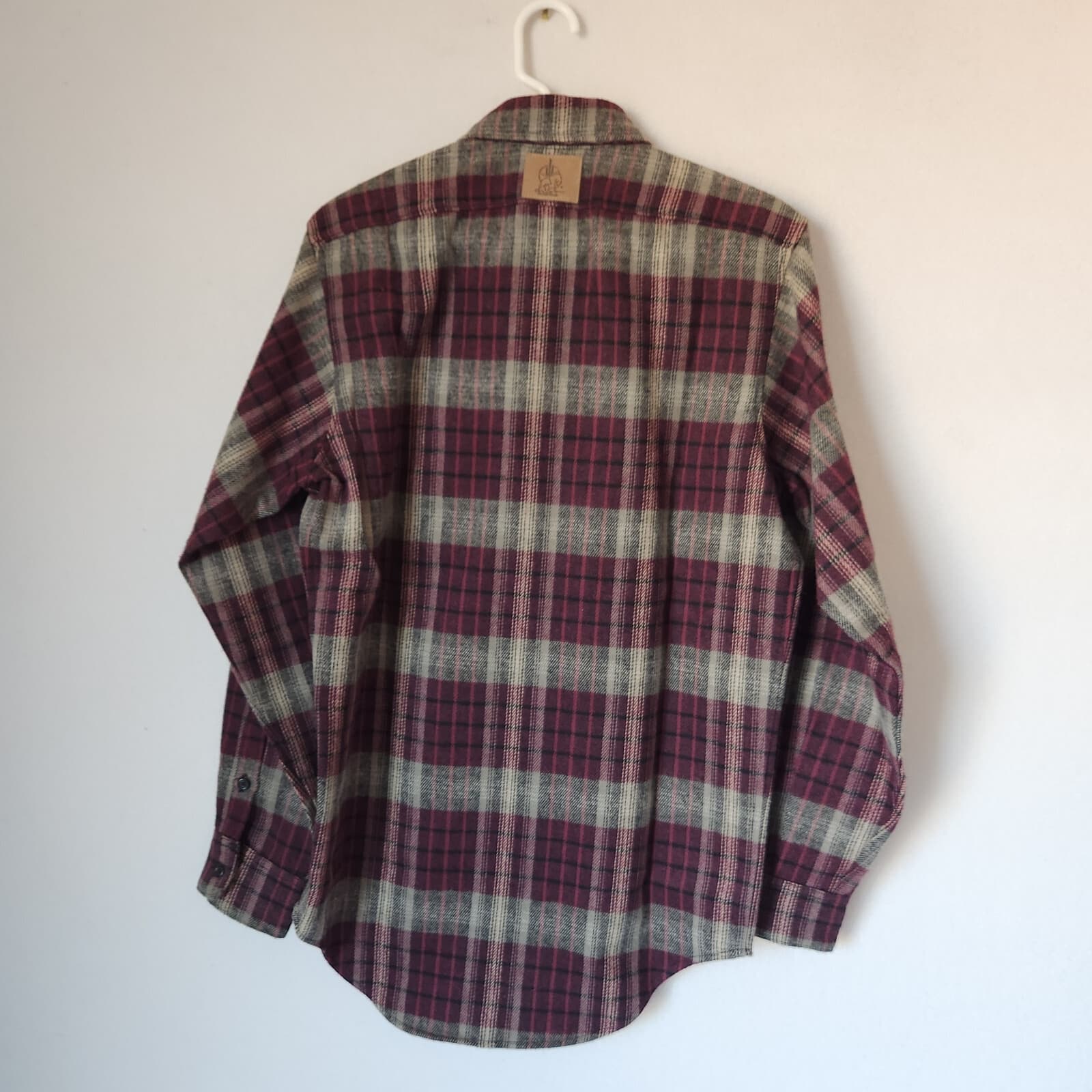 Vintage NWoT IMUS Auto Body Express Heavy Flannel Shirt Plaid Purple Grey Mens S - Thumbnail 4