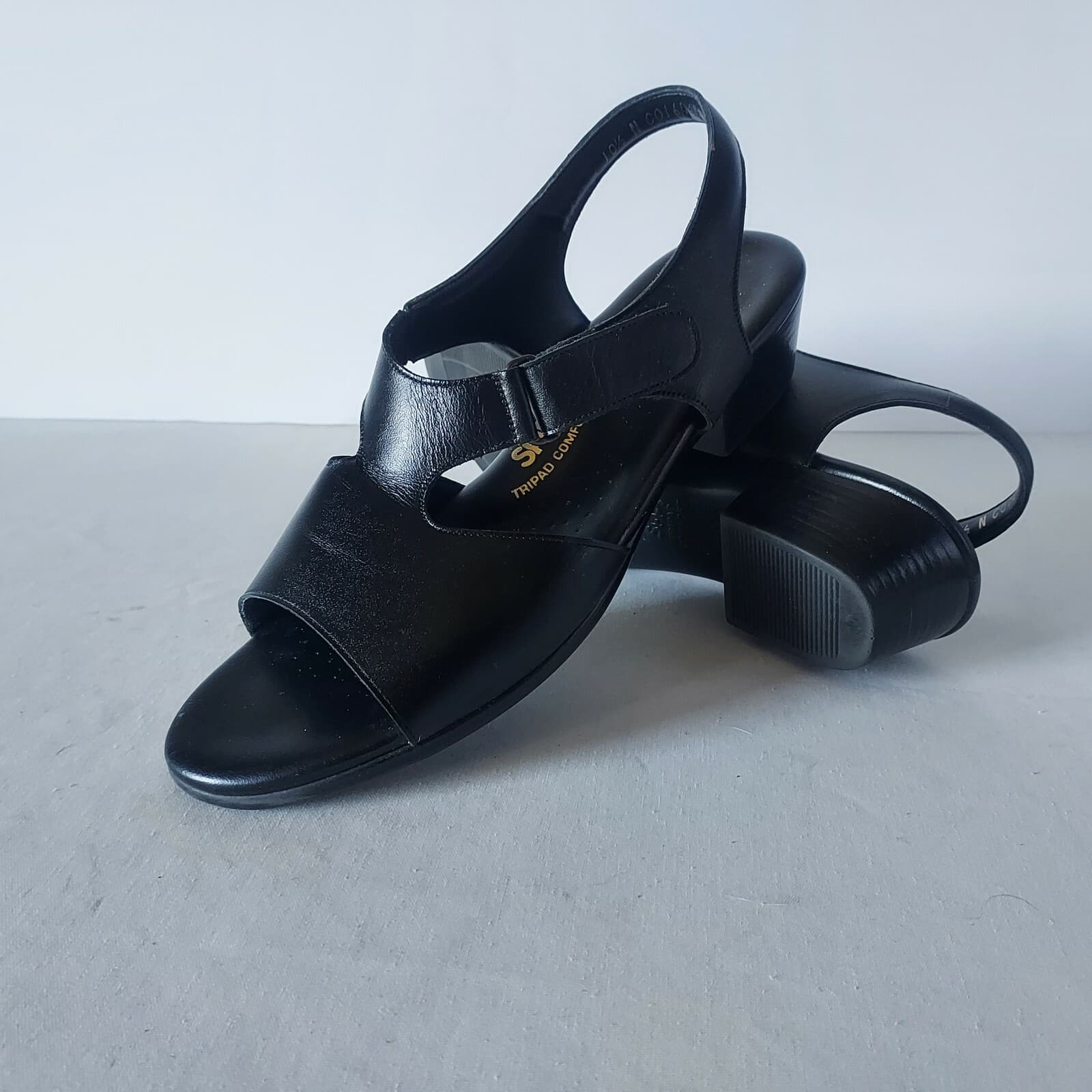 SAS Suntimer Leather Heel Strap Sandals Tri-Pad Comfort Black Women US10.5 - Thumbnail 4