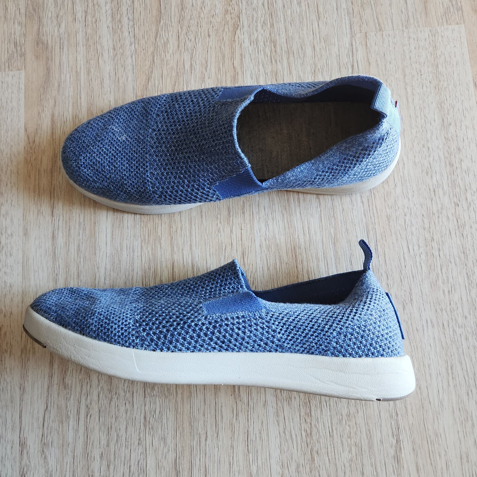 Woolloomooloo Baaarbara Merino Wool Knit Slip-On Sneaker Flat Blue Men's EU41 - Thumbnail 2