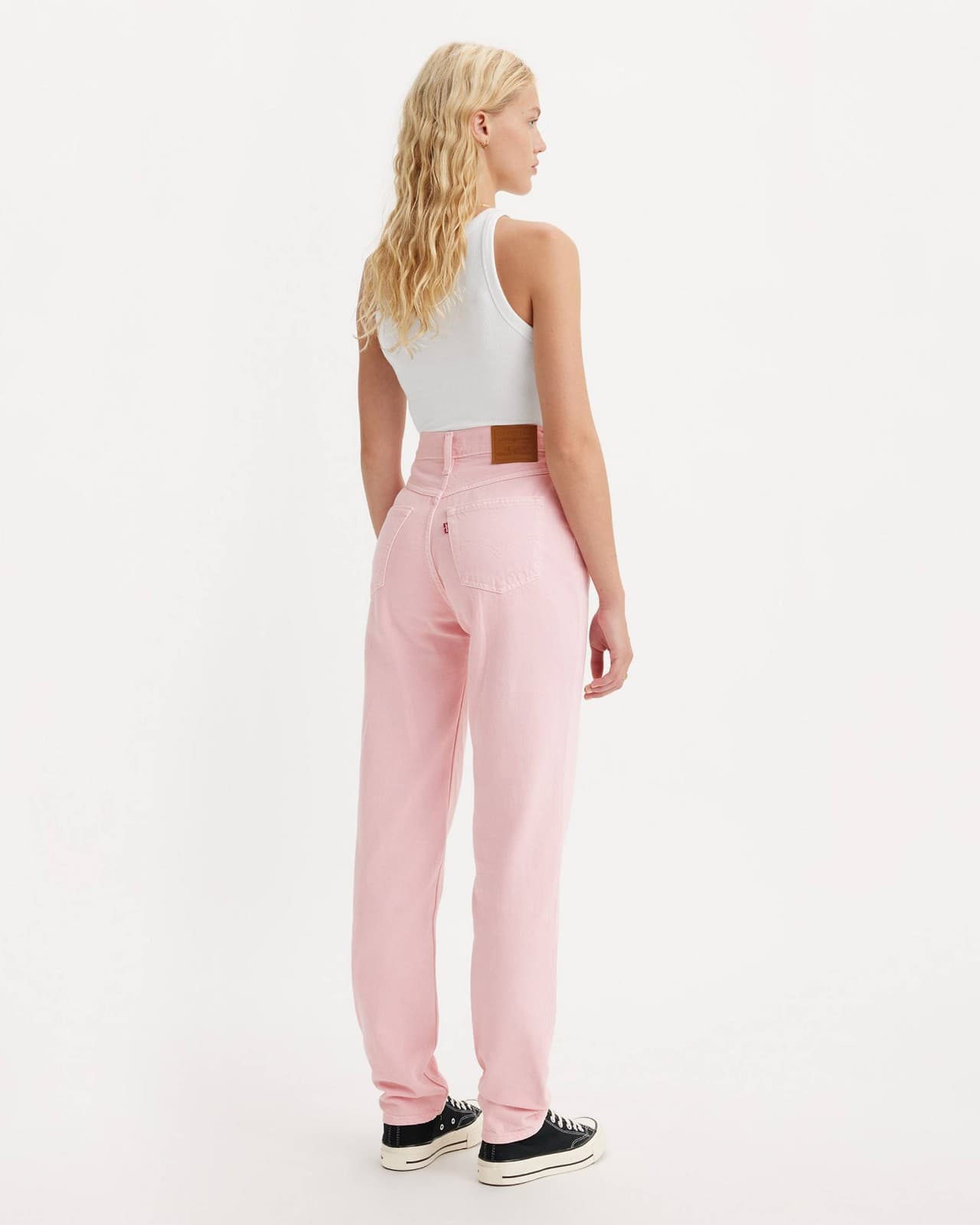 NWoT Levi's Premium Big E 80's Mom Jeans High Waist Zip Chalk Pink Cotton Sz.26 - Thumbnail 6