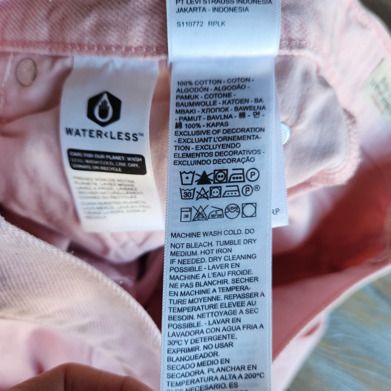 NWoT Levi's Premium Big E 80's Mom Jeans High Waist Zip Chalk Pink Cotton Sz.26 - Thumbnail 10