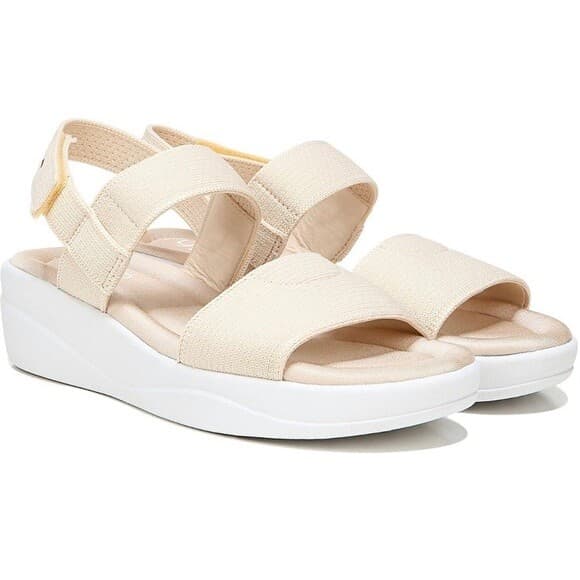 NWoB Ryka Azara Strap Wedge Sandals Stretch Knit Memory Foam Beige Women US10W - Thumbnail 4