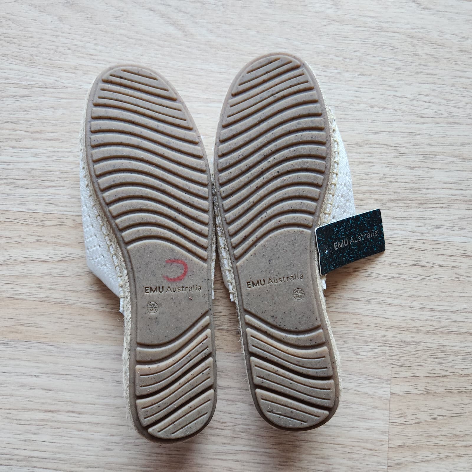 NWoB EMU Australia Ebor Mac Sandals Slide Knit Cotton Cushion White Women's US10 - Thumbnail 7