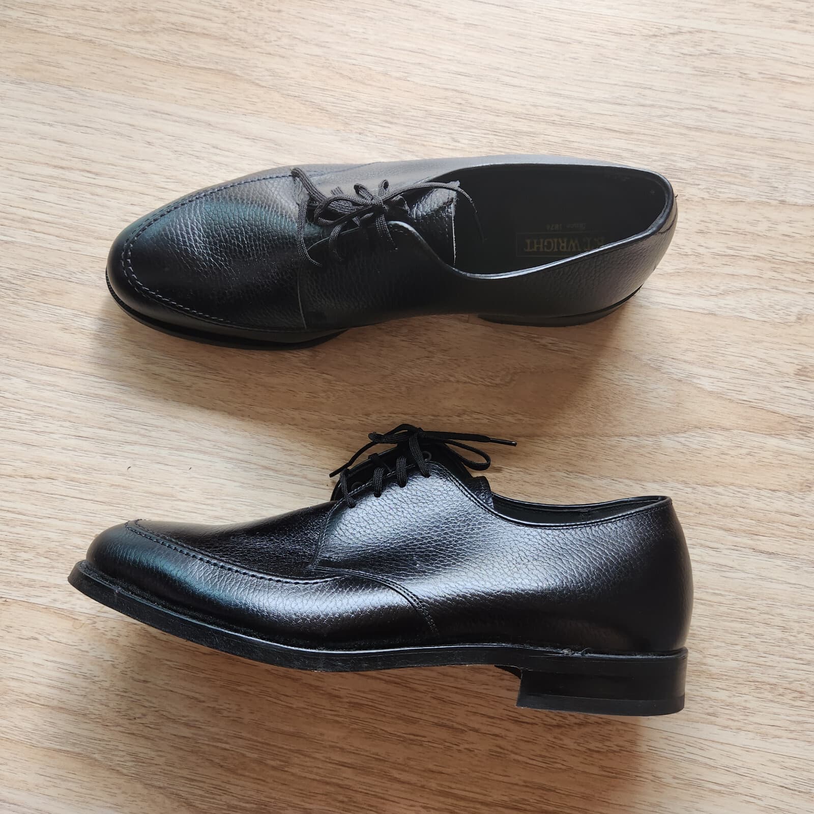 NWoB E.T. Wright Black Pebbled Leather Derby Oxford Dress Shoes Lace-Up Men US10 - Thumbnail 2