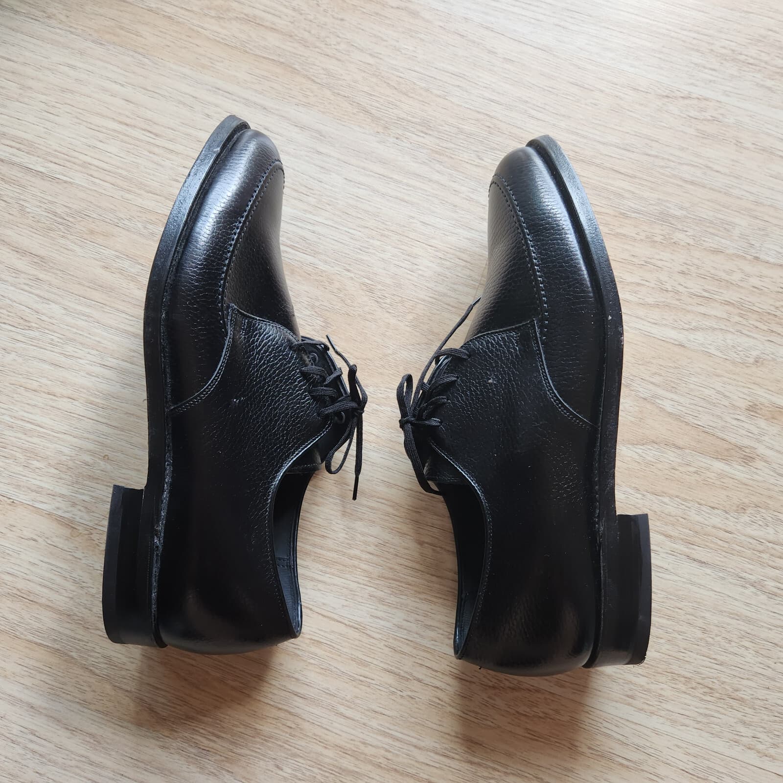 NWoB E.T. Wright Black Pebbled Leather Derby Oxford Dress Shoes Lace-Up Men US10 - Thumbnail 3