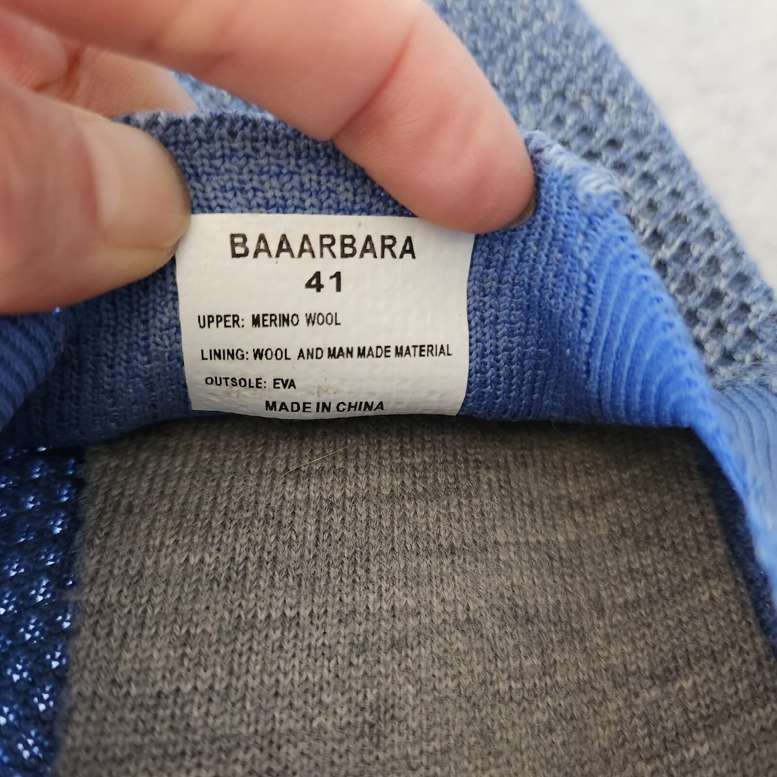 Woolloomooloo Baaarbara Merino Wool Knit Slip-On Sneaker Flat Blue Men's EU41 - Thumbnail 10