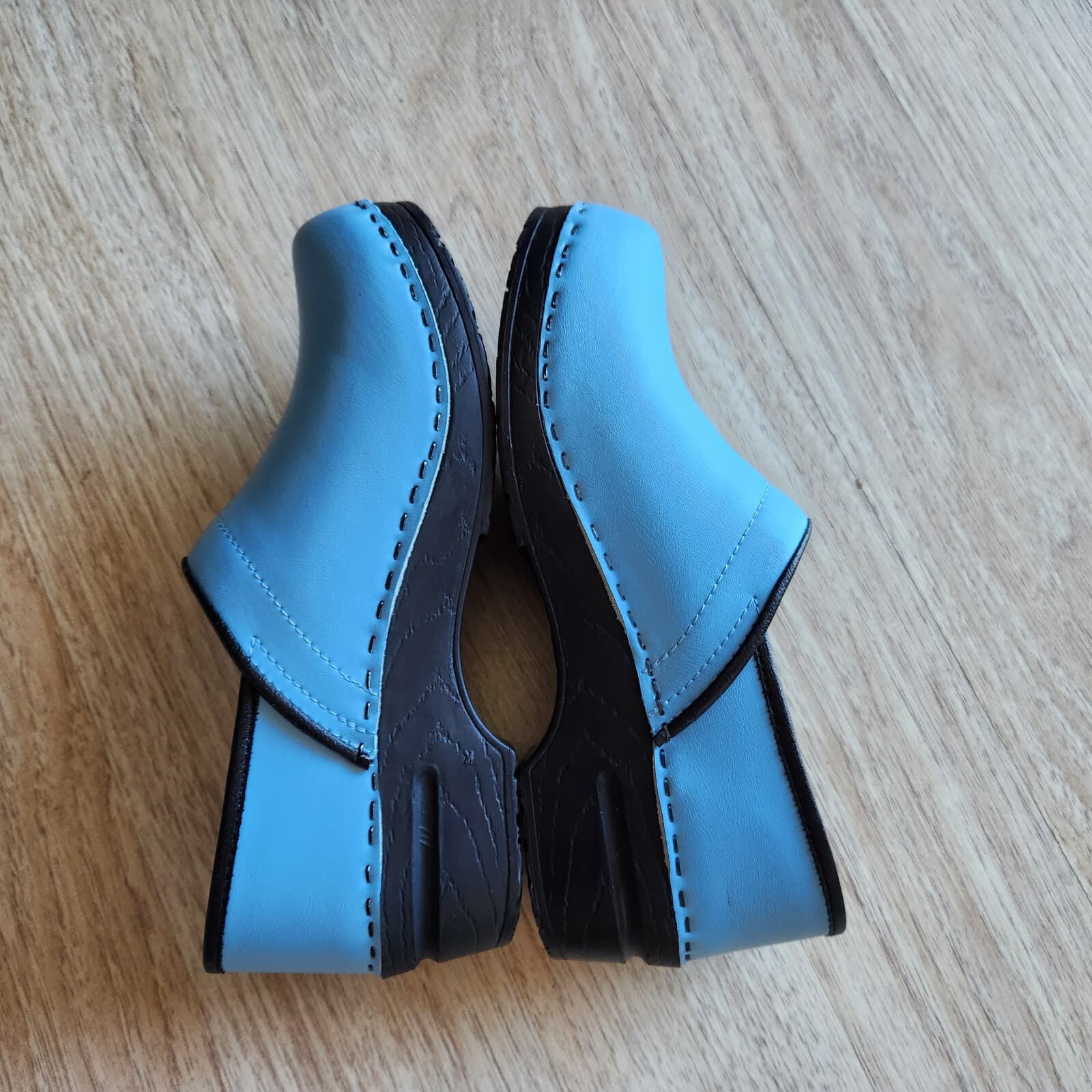 BJORK Swedish Comfort Ella Professional Leather Clogs Slip-On Blue Women EU39-40 - Thumbnail 9