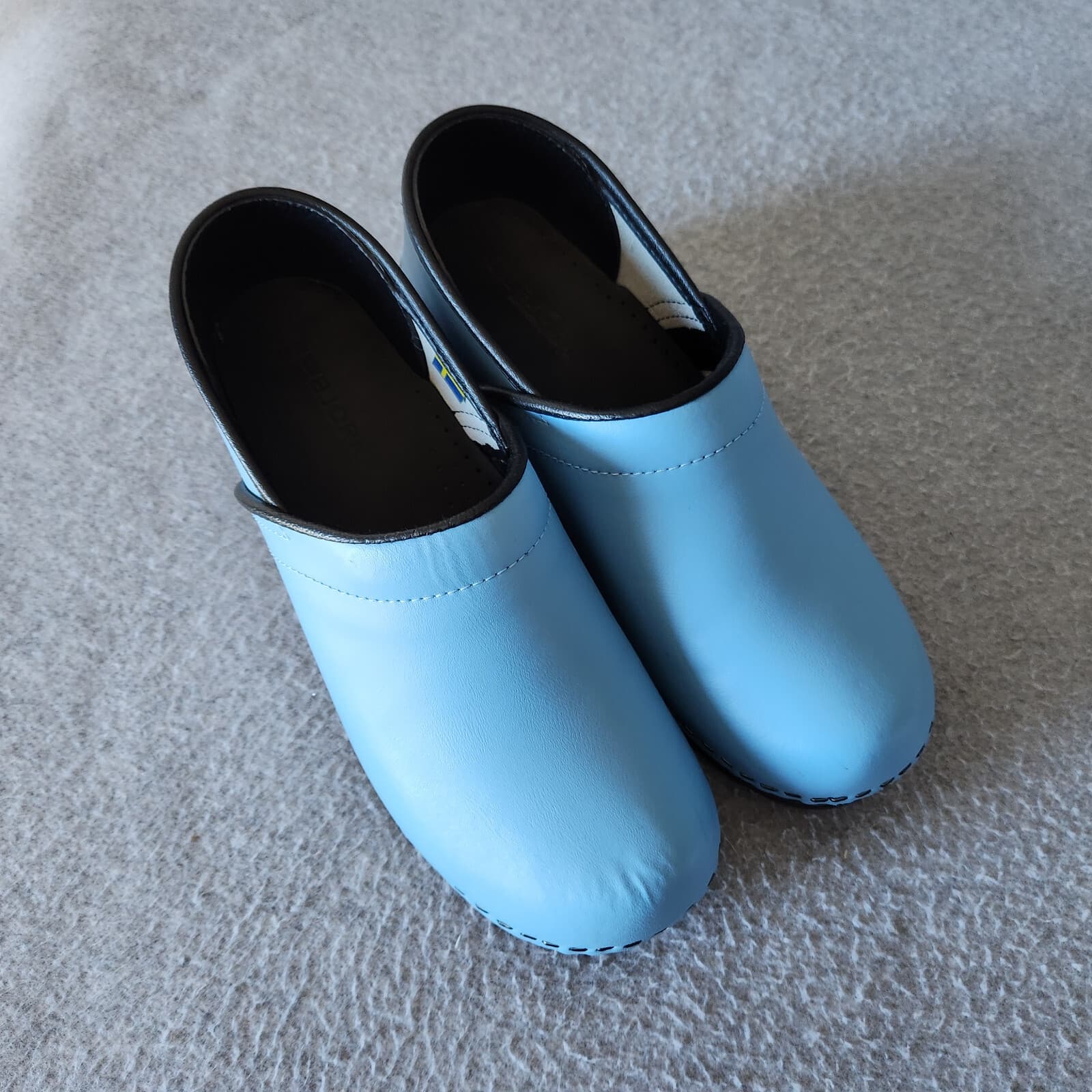 BJORK Swedish Comfort Ella Professional Leather Clogs Slip-On Blue Women EU39-40 - Thumbnail 3