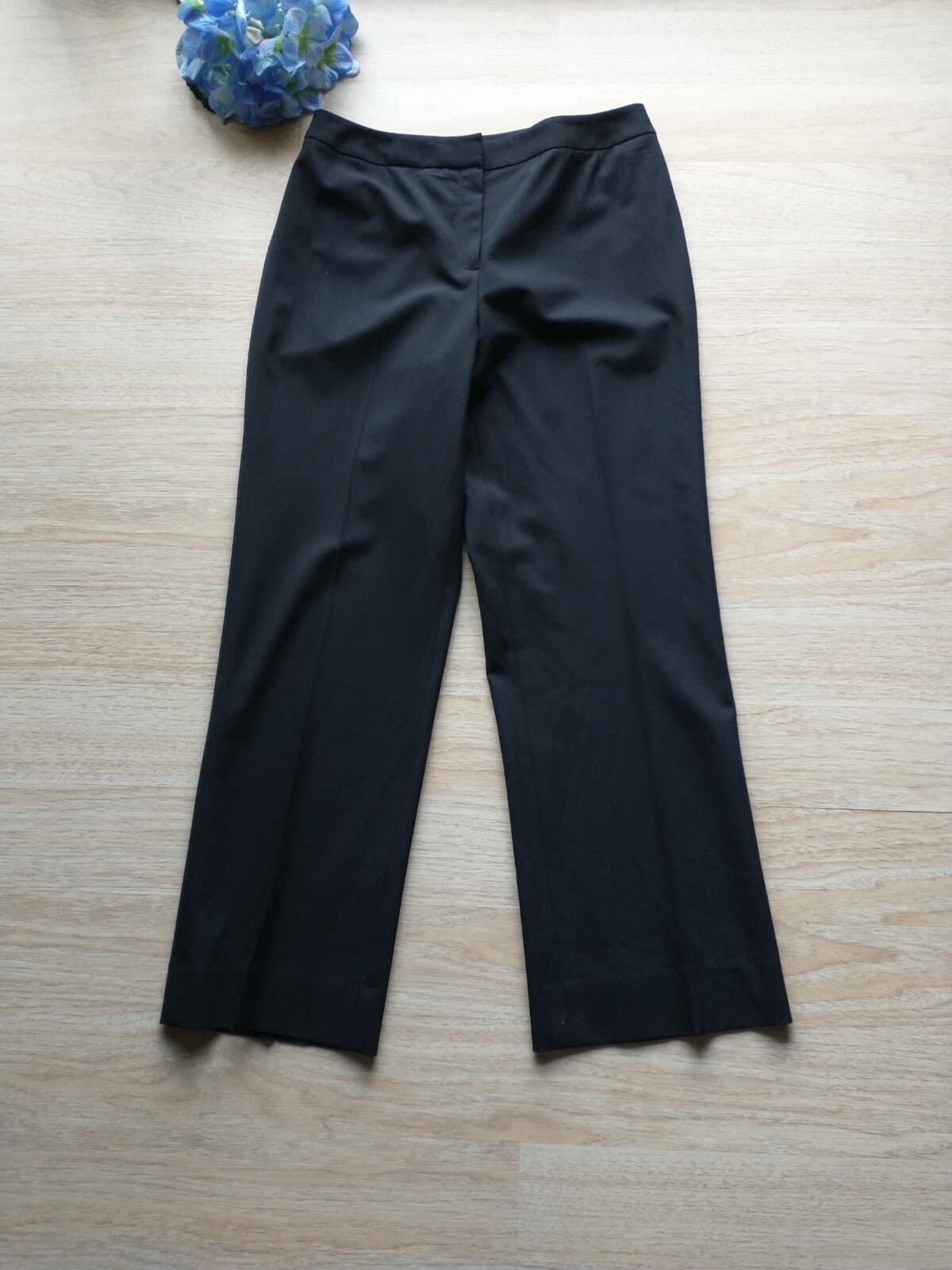 Lafayette 148 NY Wool Blend Dress Career Pants Straight Leg Black Women Sz.8 - Thumbnail 2