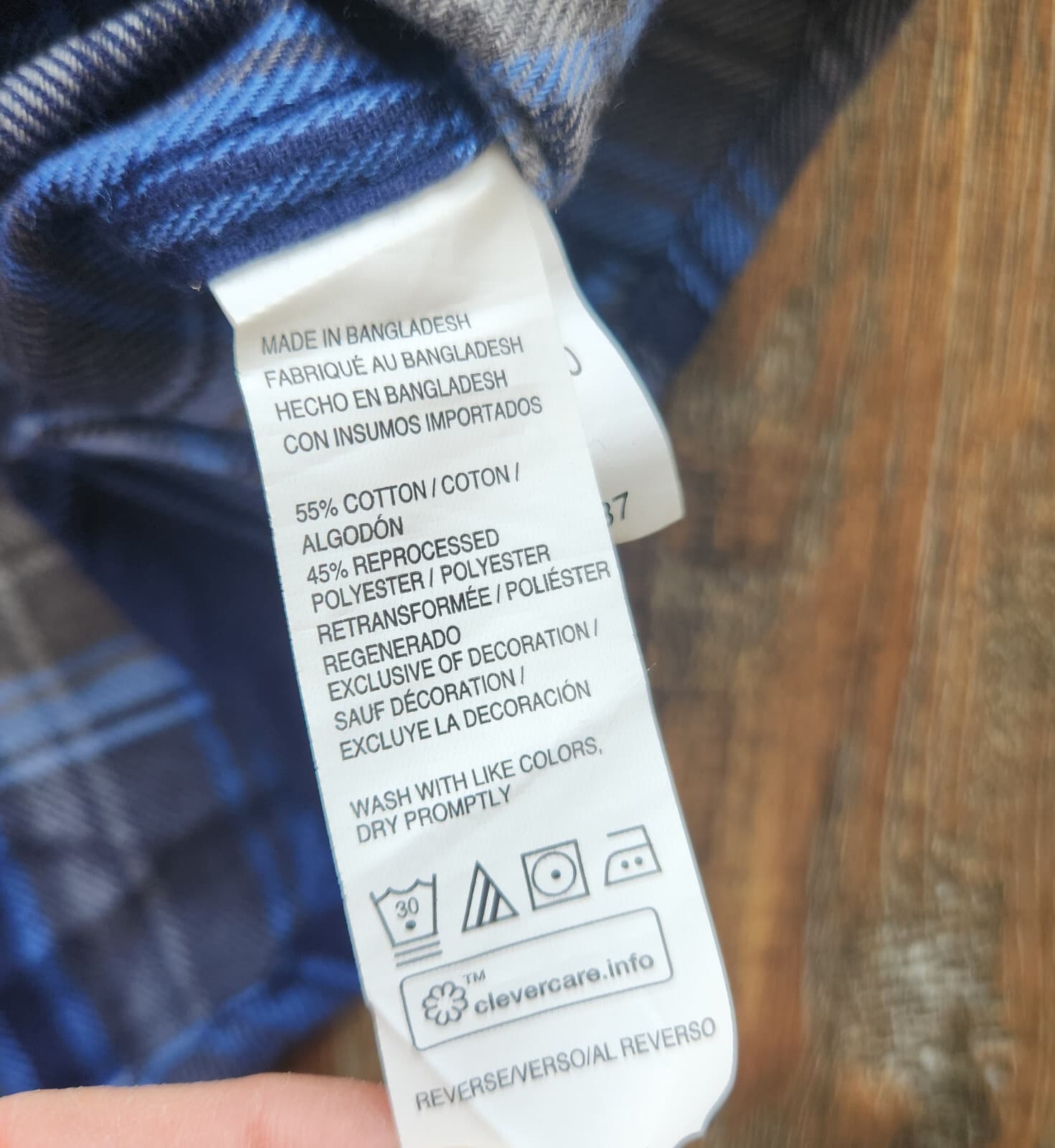 NWT IZOD Temperature Regulating Flannel Plaid Shirt Long Sleeve Blue Men's M - Thumbnail 5