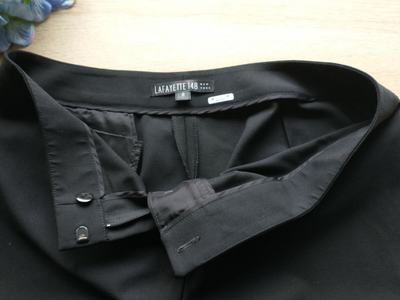 Lafayette 148 NY Wool Blend Dress Career Pants Straight Leg Black Women Sz.8 - Thumbnail 6