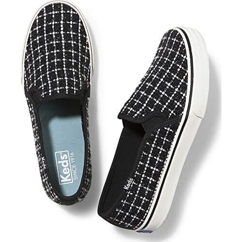 Keds Double Decker Tweed Slip-On Fashion Sneaker Metallic Black Women US8.5 - Thumbnail 2