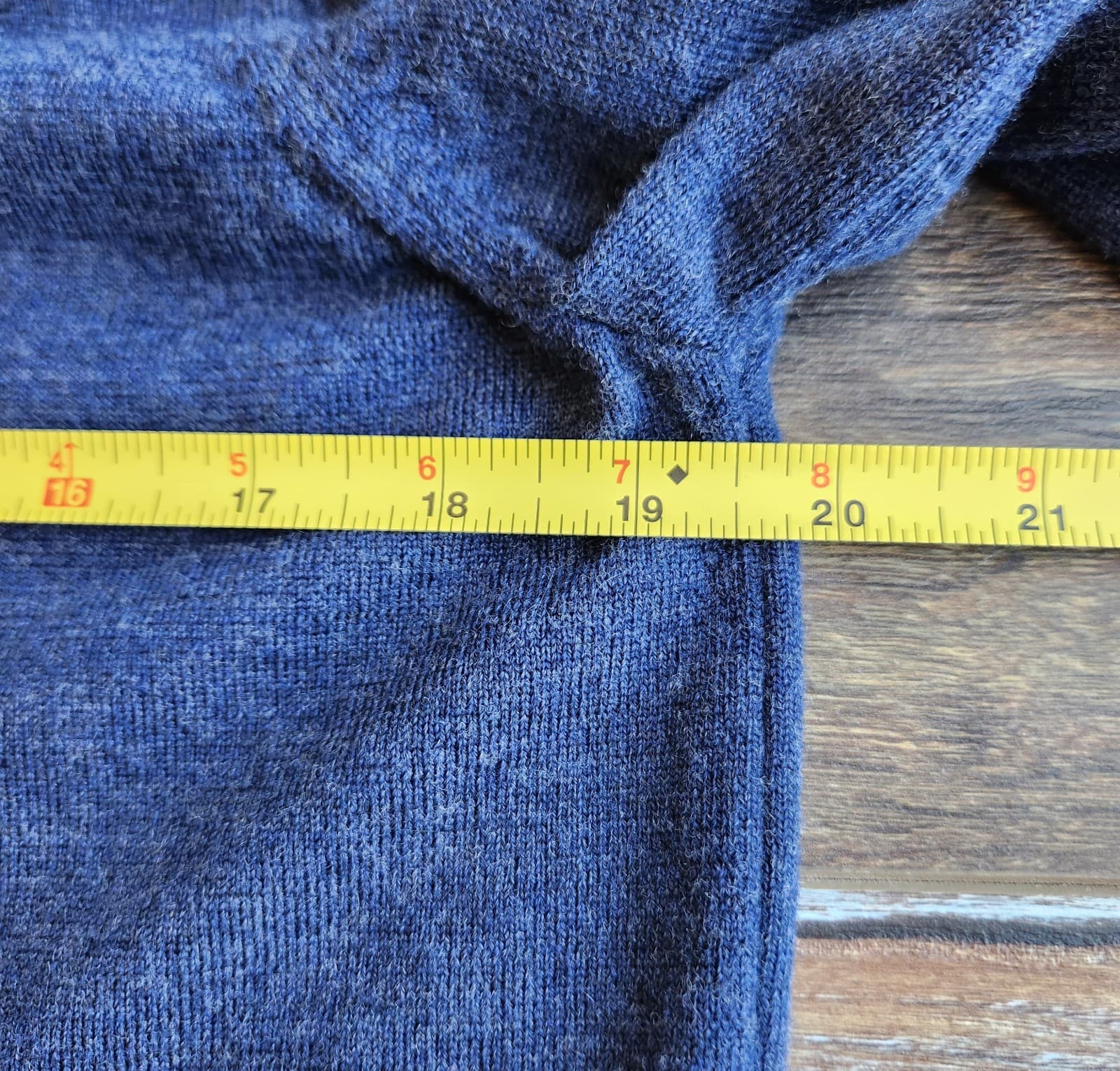 Hugo Boss Extra Fine Merino Wool Slim Fit V-Neck Sweater Pullover Blue Men's XL - Thumbnail 10