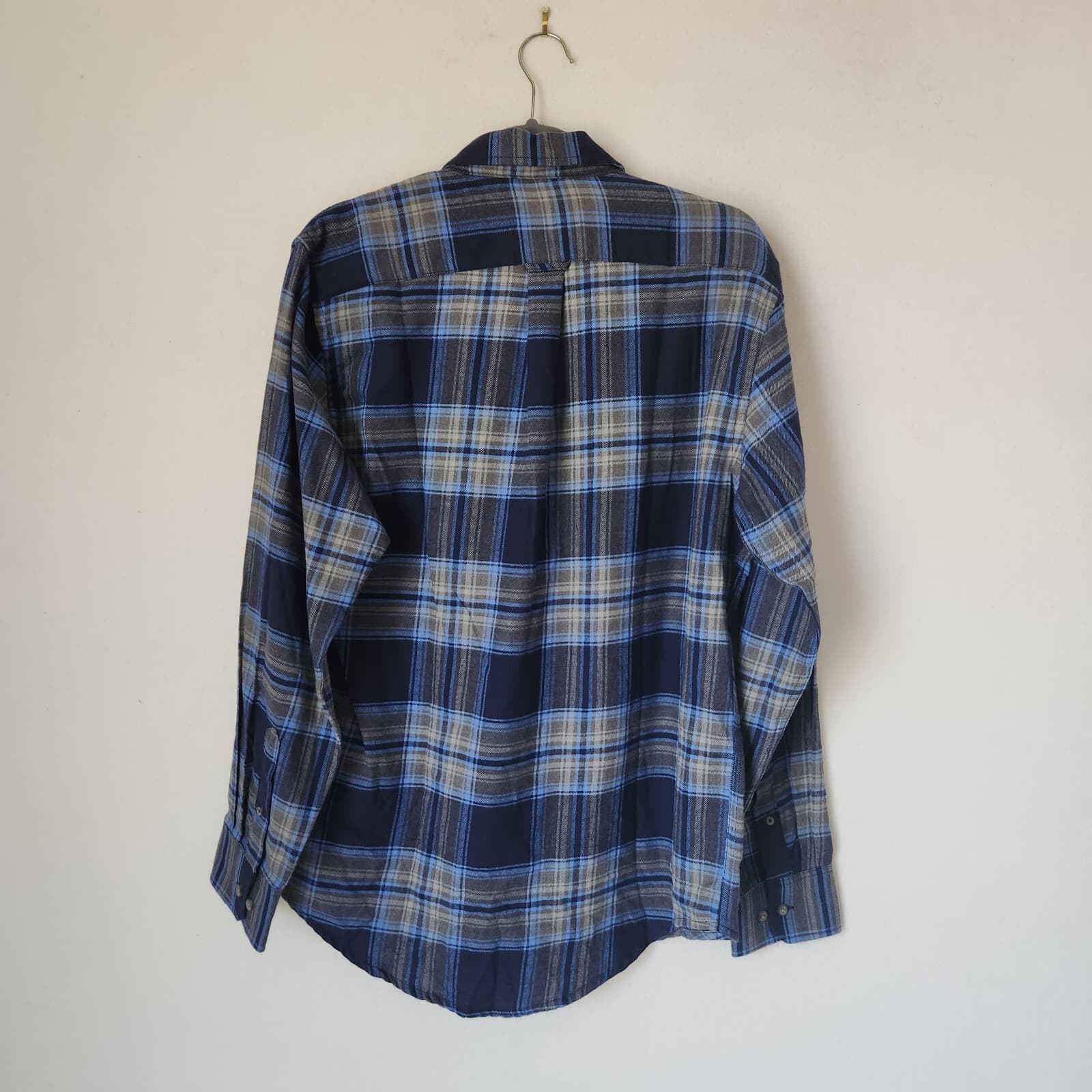 NWT IZOD Temperature Regulating Flannel Plaid Shirt Long Sleeve Blue Men's M - Thumbnail 3