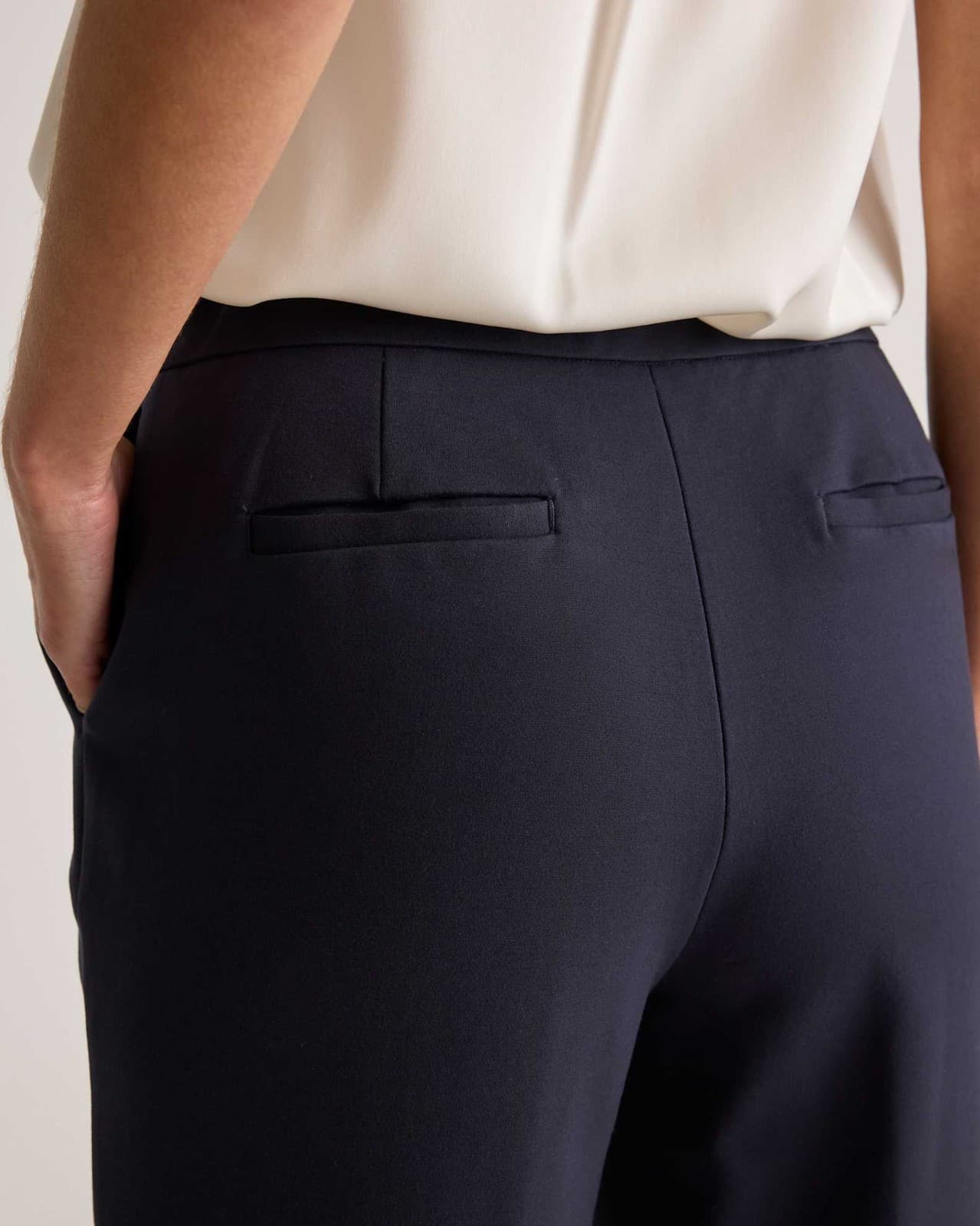 NWT Quince Ultra Stretch Ponte Trouser High Rise Straight Leg Pocket Black Sz.2 - Thumbnail 7