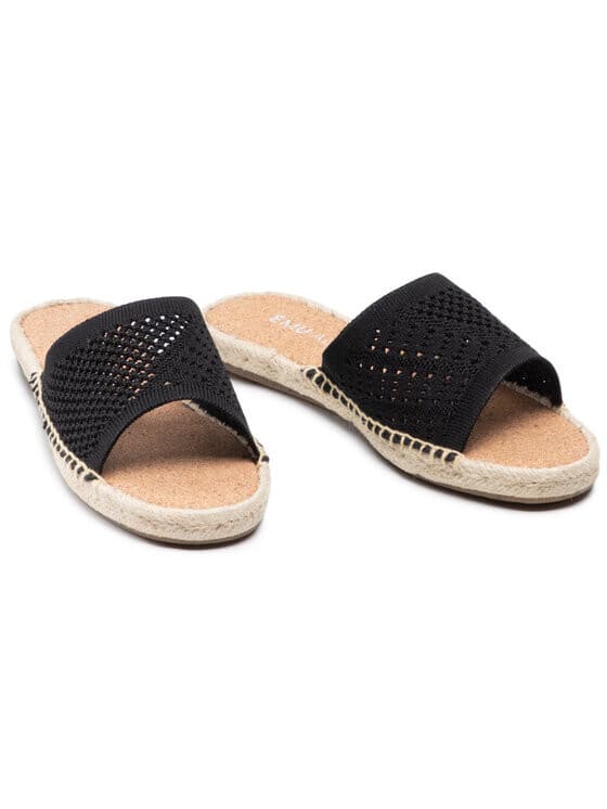 NWoB EMU Australia Ebor Mac Sandals Slide Knit Cotton Cushion Black Women's US10 - Thumbnail 7