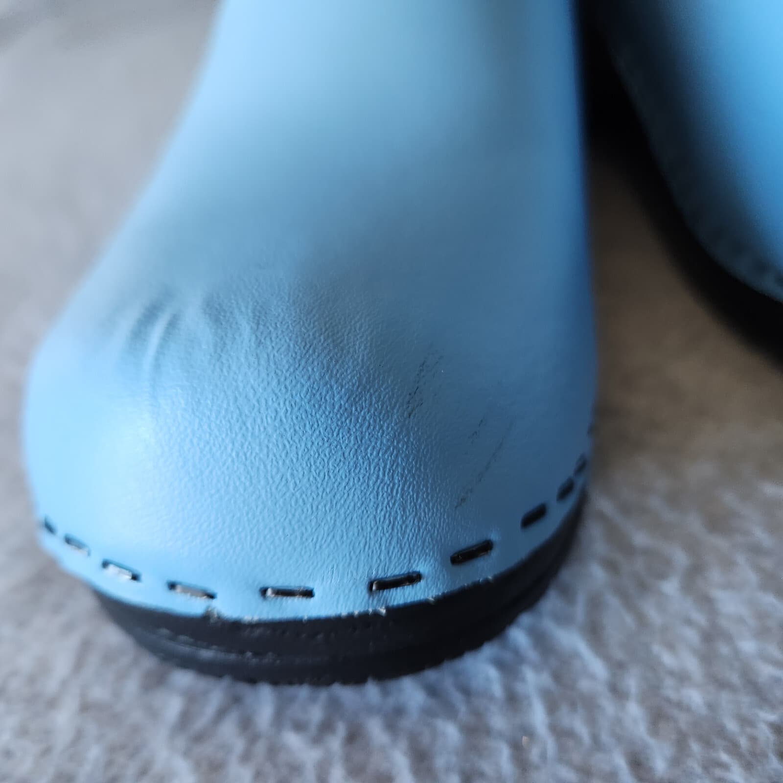 BJORK Swedish Comfort Ella Professional Leather Clogs Slip-On Blue Women EU39-40 - Thumbnail 6
