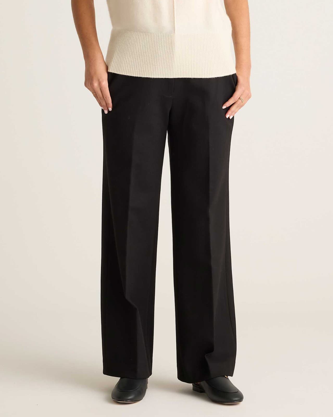 NWT Quince Ultra Stretch Ponte Trouser High Rise Straight Leg Pocket Black Sz.2 - Thumbnail 9