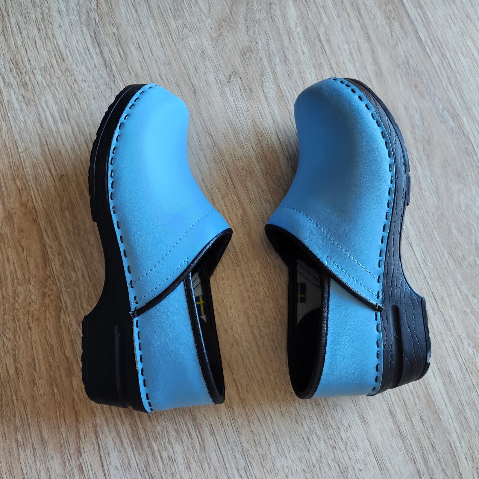BJORK Swedish Comfort Ella Professional Leather Clogs Slip-On Blue Women EU39-40 - Thumbnail 8