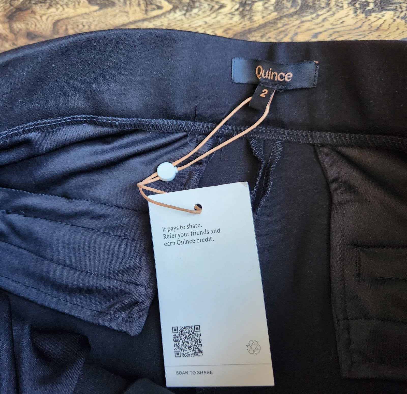 NWT Quince Ultra Stretch Ponte Trouser High Rise Straight Leg Pocket Black Sz.2 - Thumbnail 10