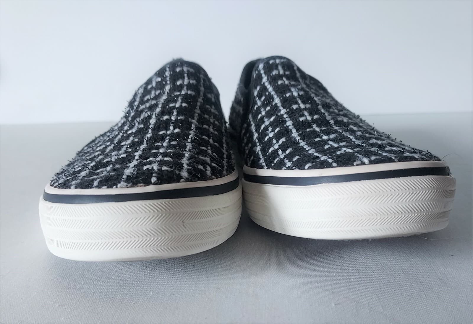 Keds Double Decker Tweed Slip-On Fashion Sneaker Metallic Black Women US8.5 - Thumbnail 9