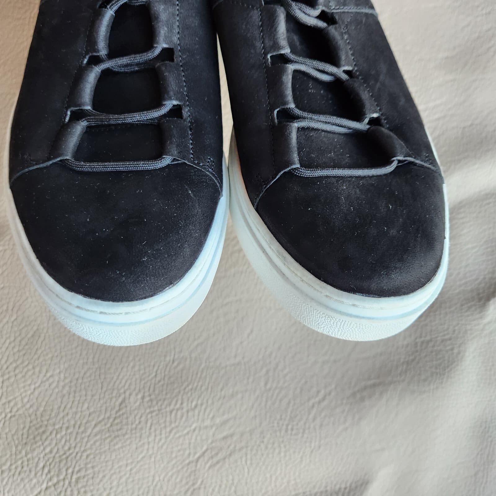 Eileen Fisher Precot Nubuck Leather Platform Sneakers Lace-Up Black Women's US7 - Thumbnail 8