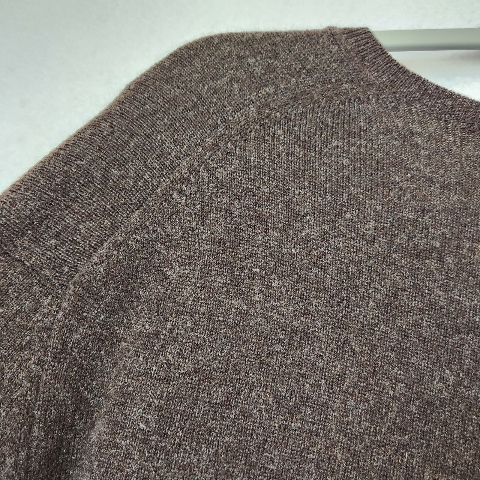 Brooks Brothers Pure Cashmere Knit in Great Britain V-Neck Sweater Brown Mens XL - Thumbnail 5