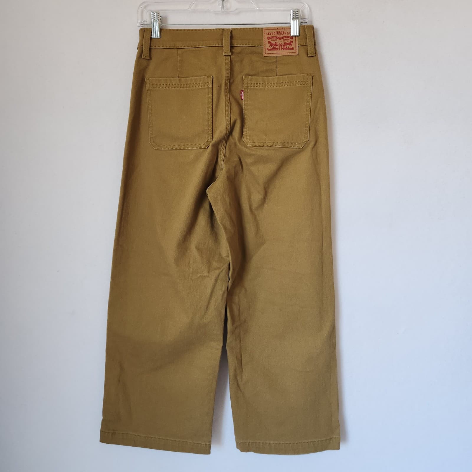 NEW Levi's Not For Resale Straight Wide Leg Crop Pants Jeans Zip Dull Gold Sz.27 - Thumbnail 5