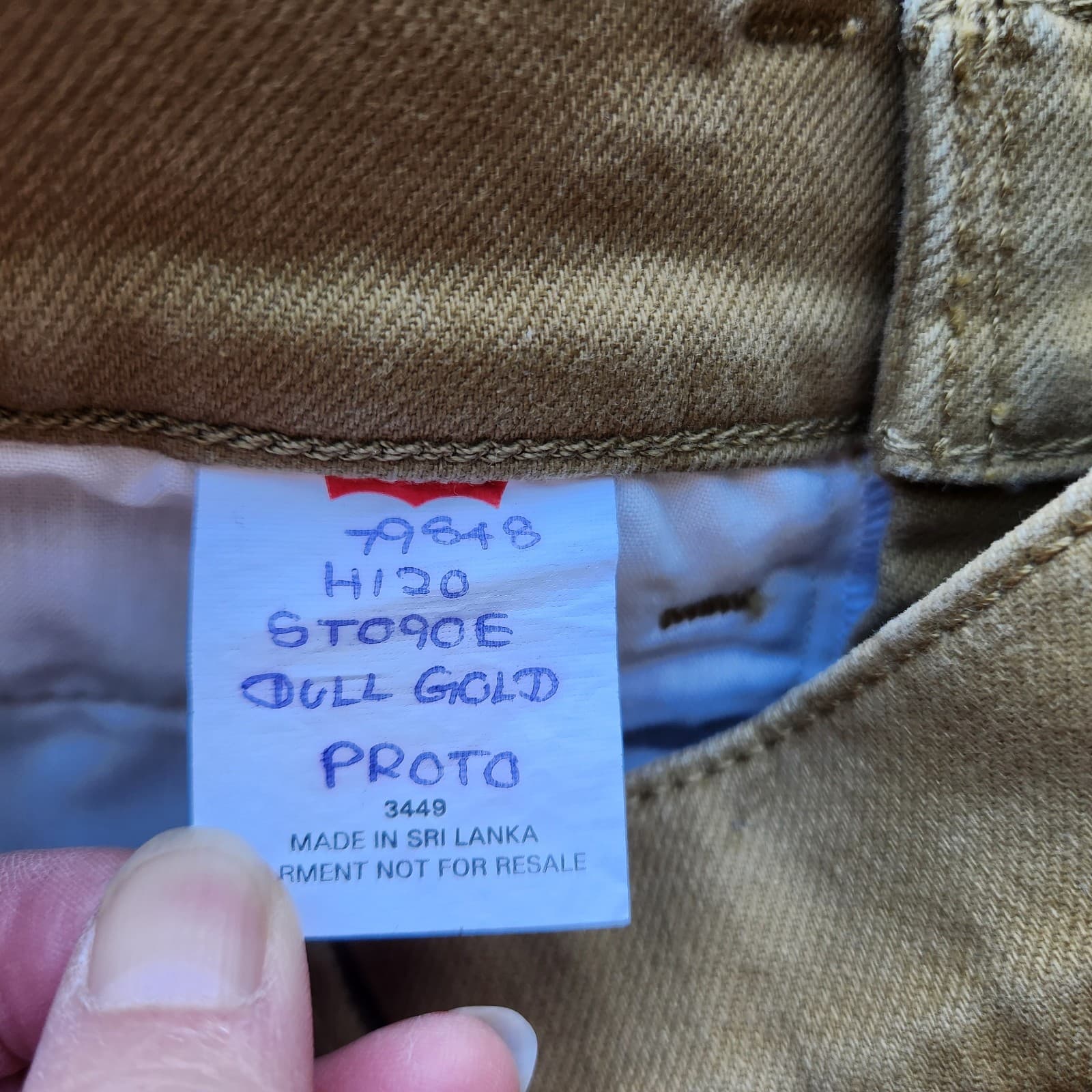 NEW Levi's Not For Resale Straight Wide Leg Crop Pants Jeans Zip Dull Gold Sz.27 - Thumbnail 9
