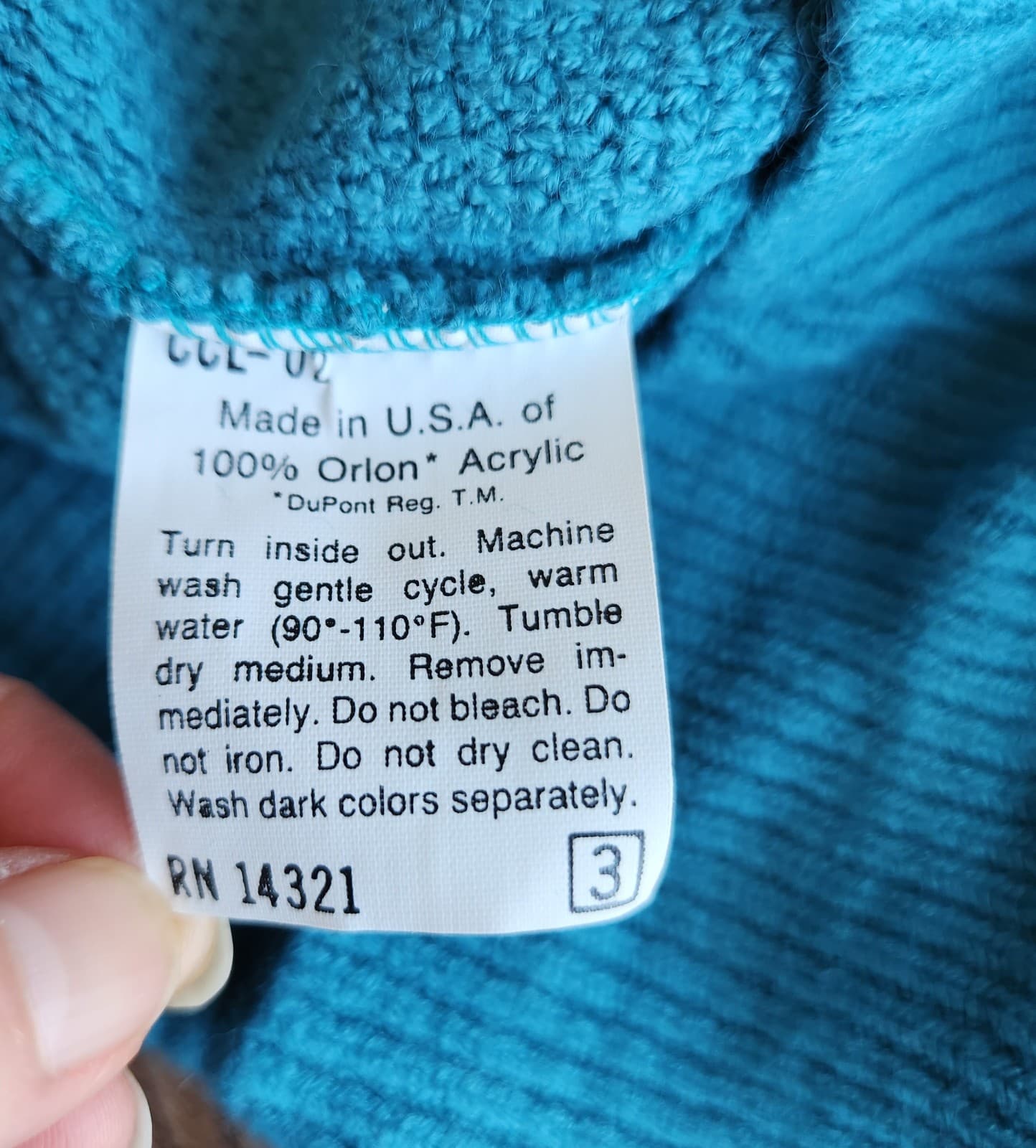 Vintage New Christian Dior Monsieur Made in USA Orlon Acrylic Sweater Blue Men L - Thumbnail 8