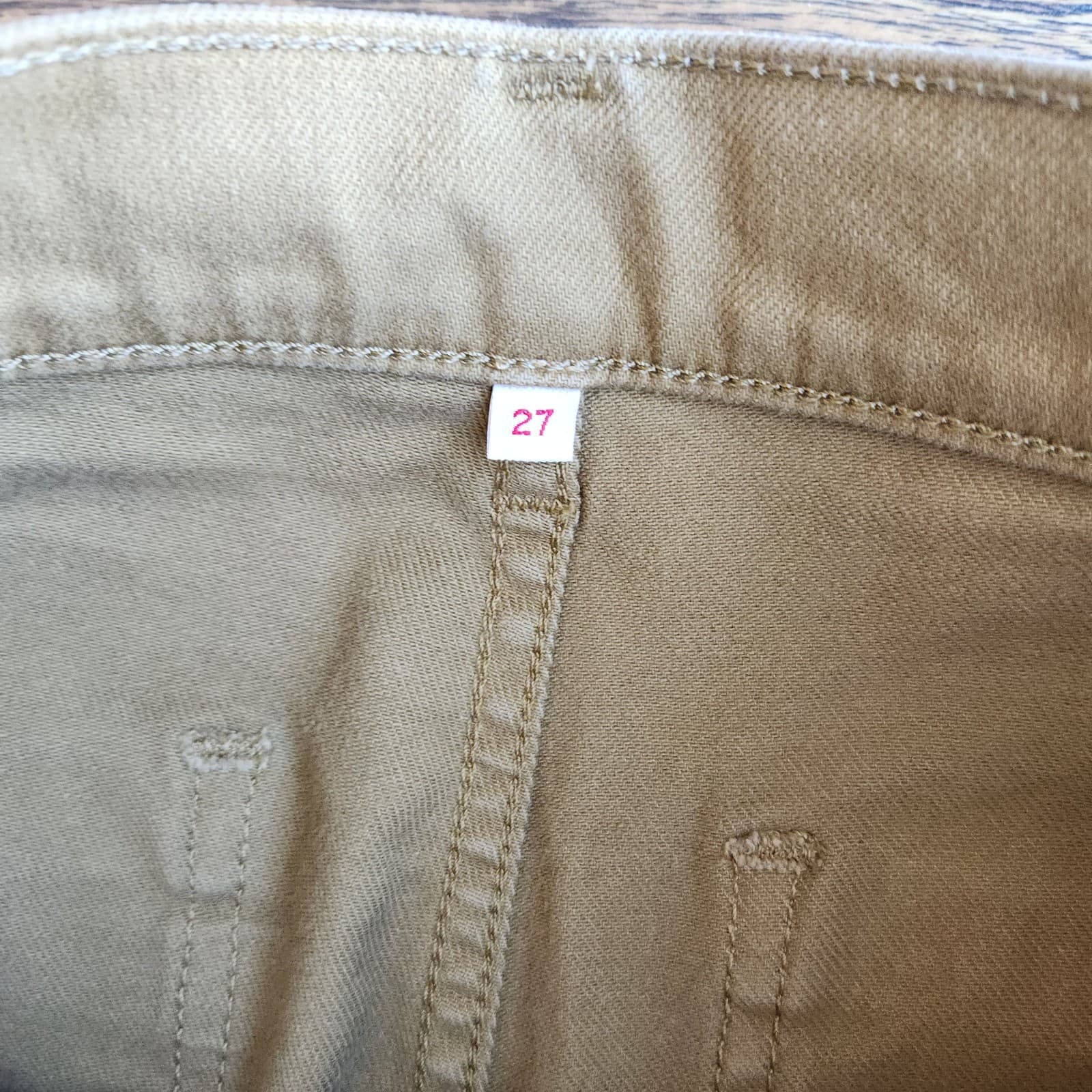 NEW Levi's Not For Resale Straight Wide Leg Crop Pants Jeans Zip Dull Gold Sz.27 - Thumbnail 8