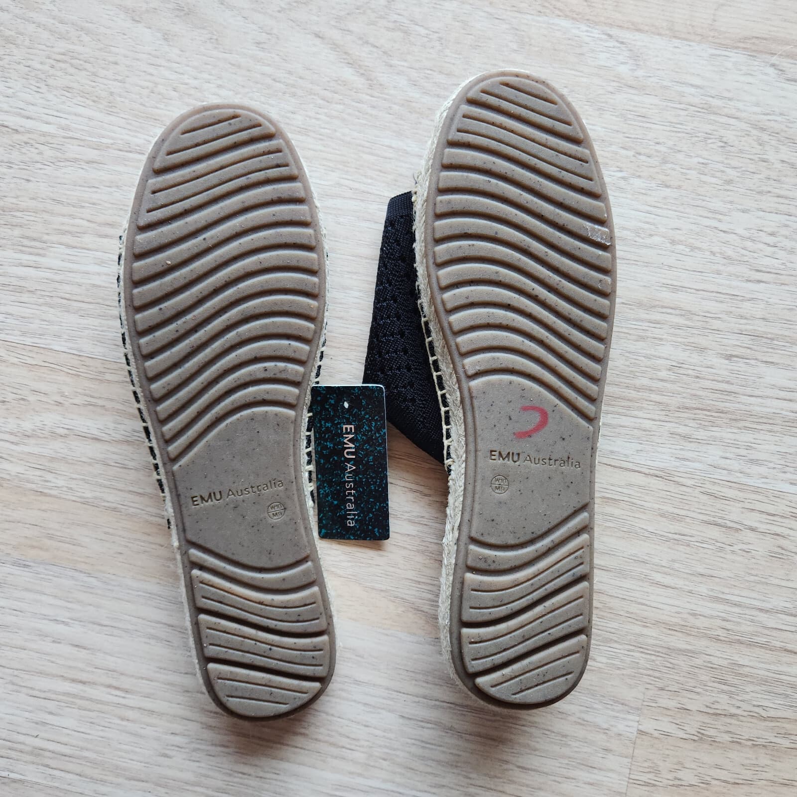 NWoB EMU Australia Ebor Mac Sandals Slide Knit Cotton Cushion Black Women's US10 - Thumbnail 10