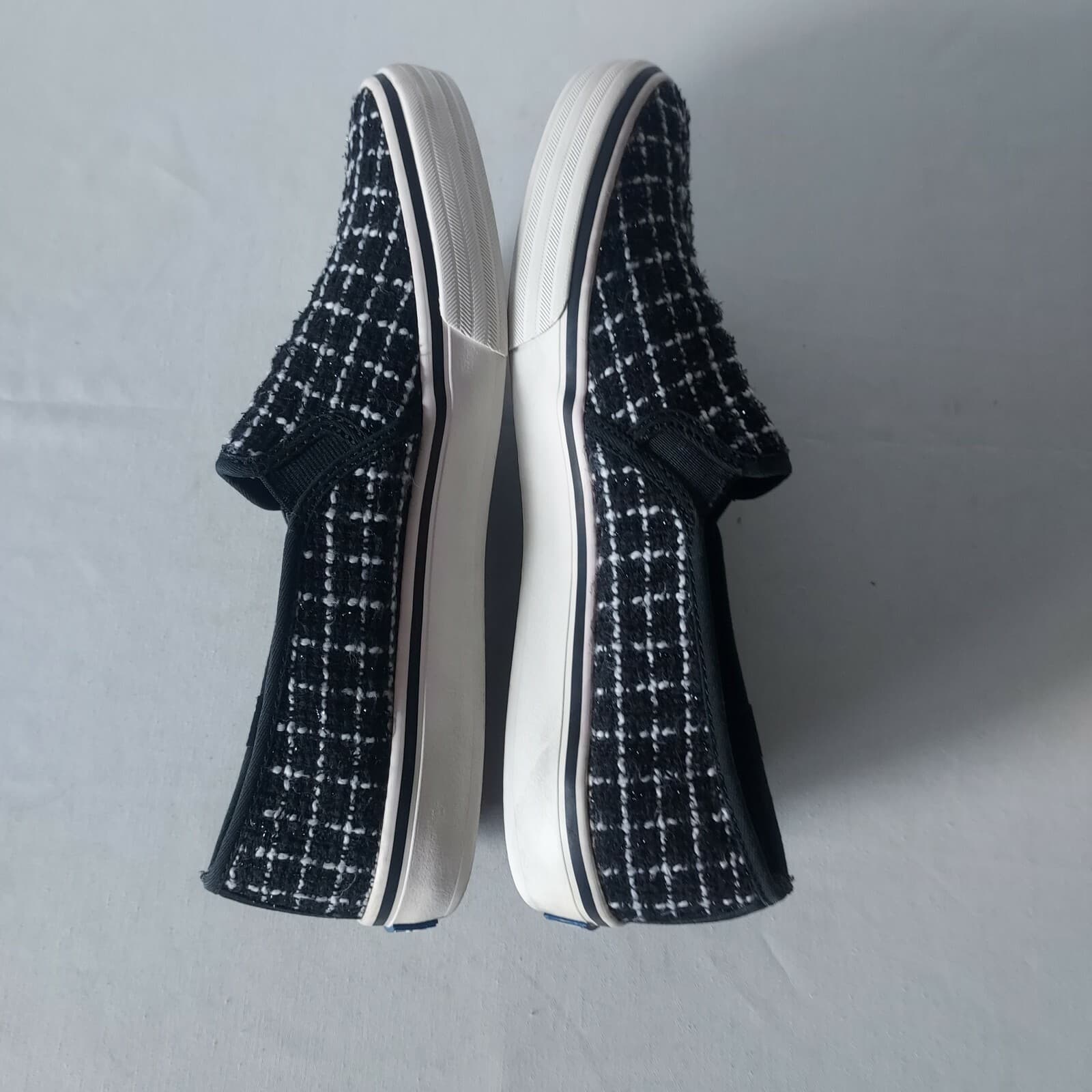 Keds Double Decker Tweed Slip-On Fashion Sneaker Metallic Black Women US8.5 - Thumbnail 5