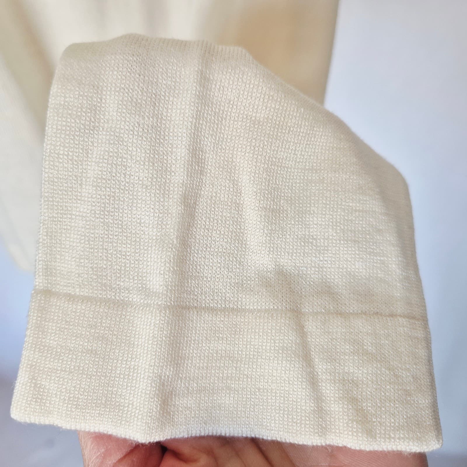 Genuine Scottish Knits 100% Merino Sweater Skipper Mill Langhlom Ivory Womens XL - Thumbnail 4
