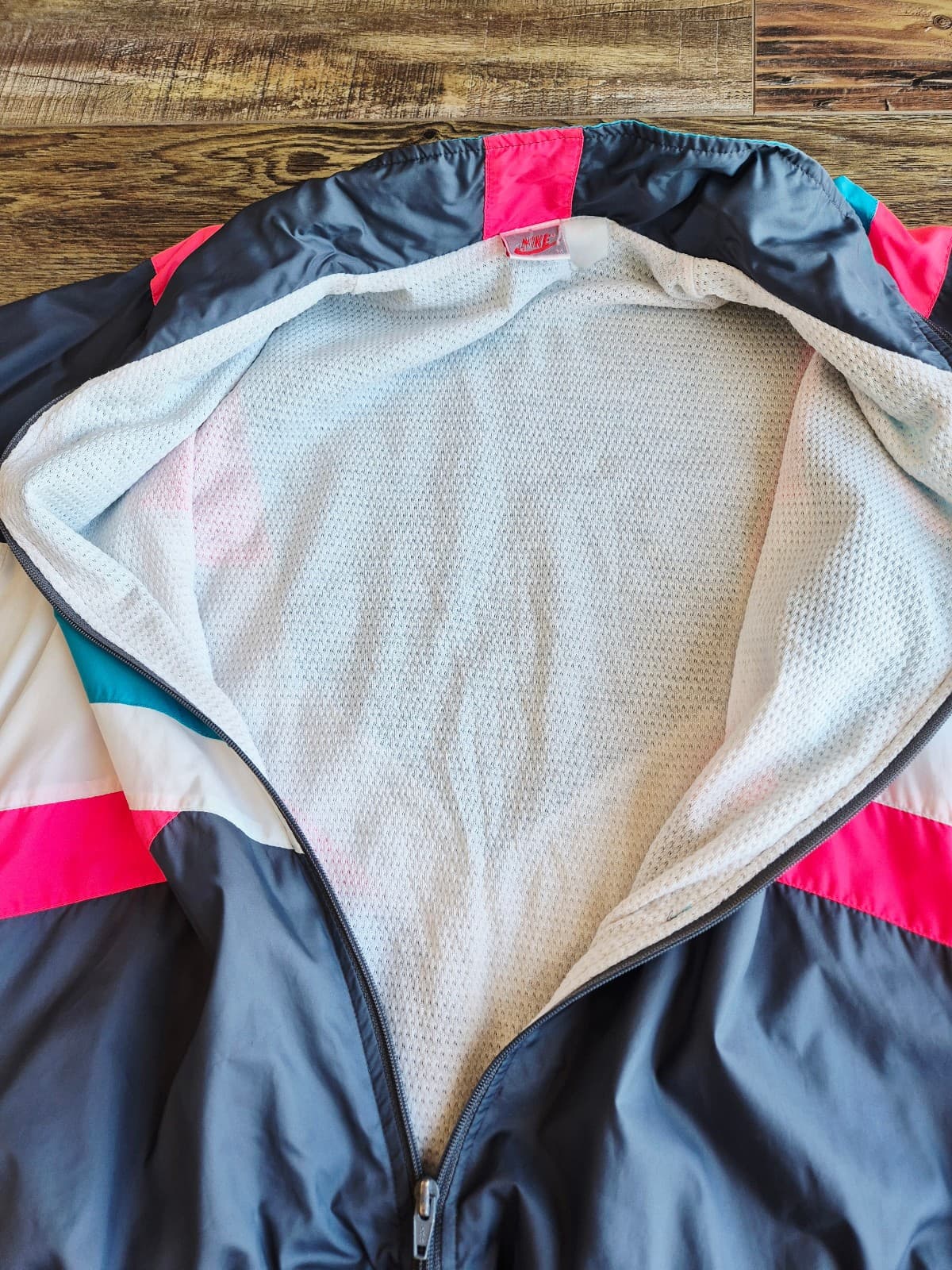 Vintage'90s Nike Windbreaker Track Jacket Zip-Up Lined Colorblock Men's M - Thumbnail 7