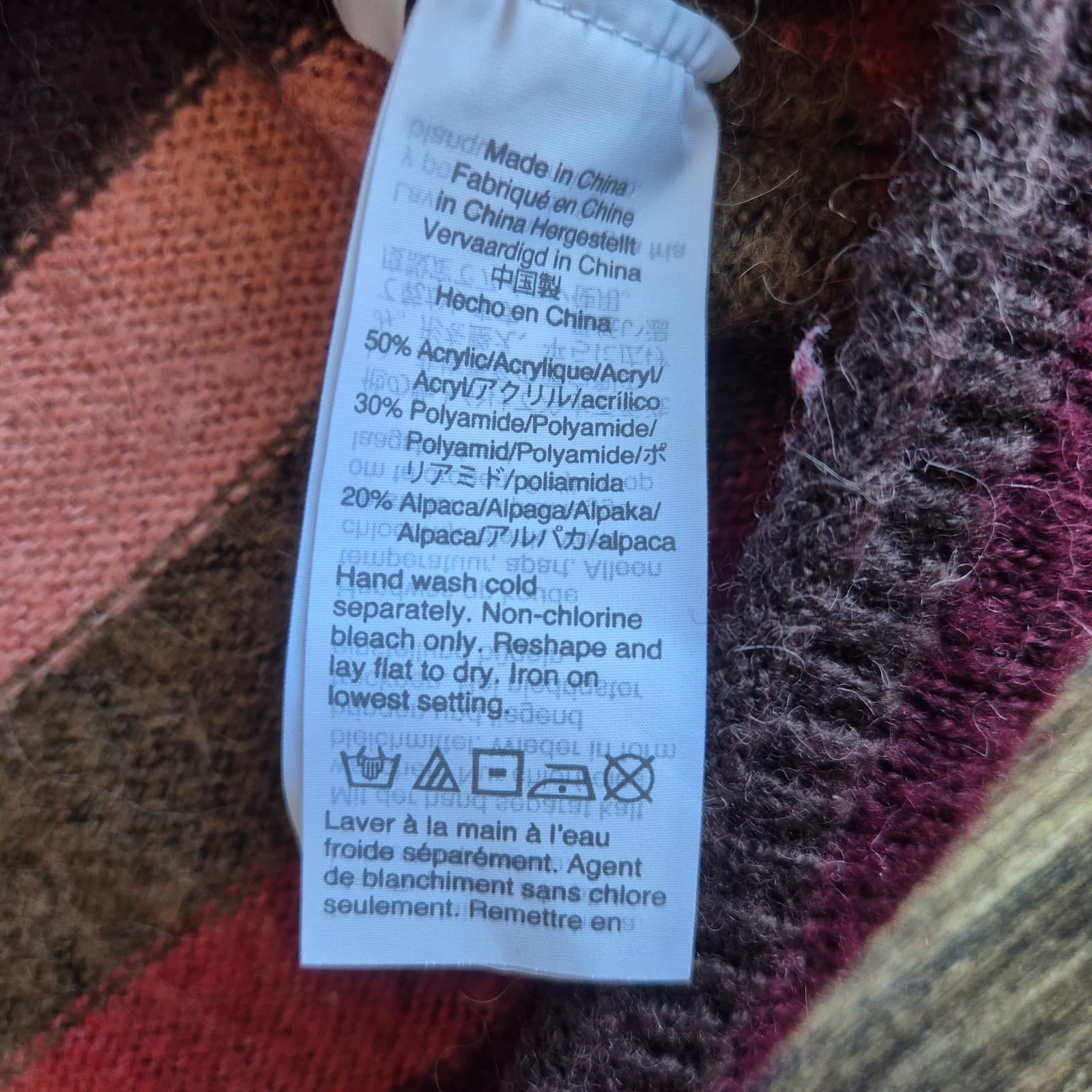 Madewell Alpaca Blend Chelsea Pocket Sweater Multi-Stripe Sweet Dahlia Women's M - Thumbnail 11