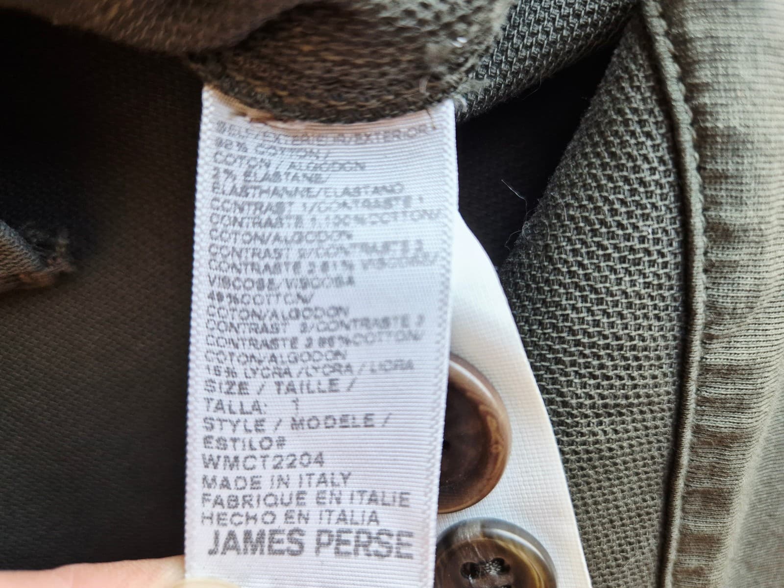 NWoT Standard James Perse Made in Italy Cropped Utility Jacket Green Women's 1-S - Thumbnail 10