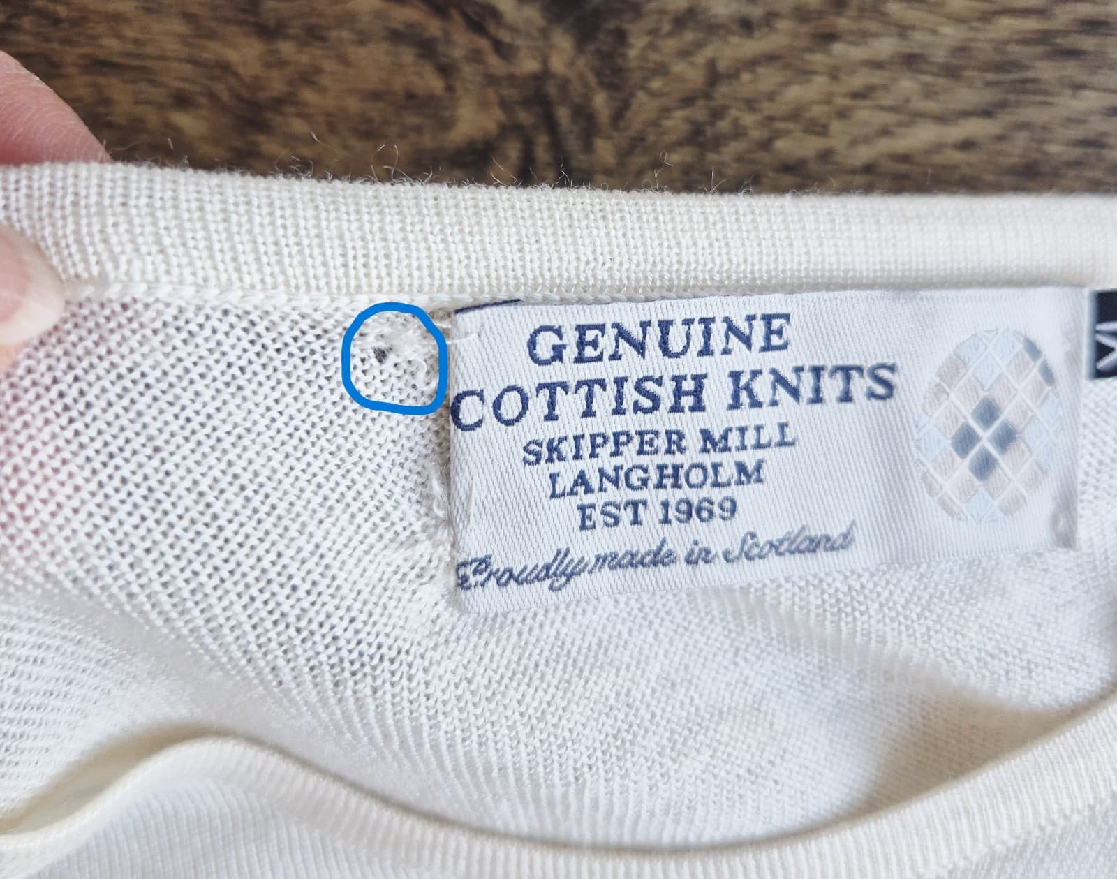 Genuine Scottish Knits 100% Merino Sweater Skipper Mill Langhlom Ivory Womens XL - Thumbnail 12
