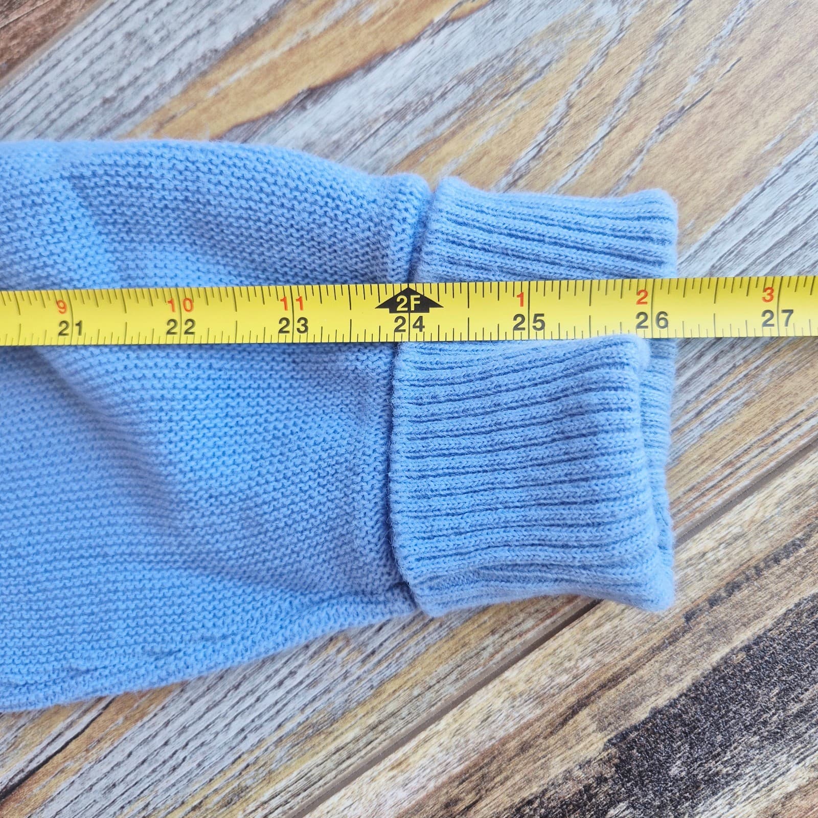 Vintage Royale-Air Made in USA Acrylic Grandpa Cardigan V-Neck Pocket Blue Sz.M - Thumbnail 8