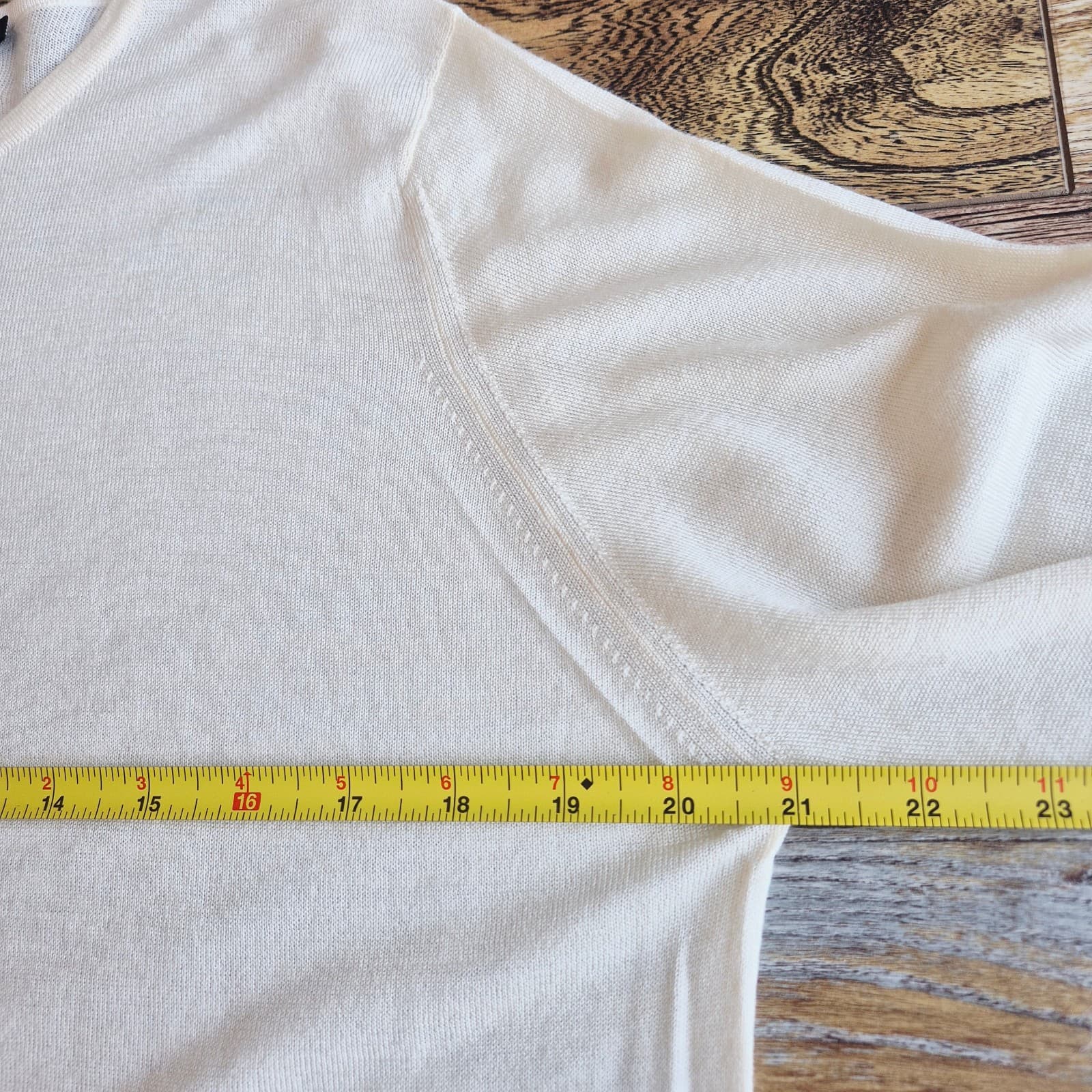 Genuine Scottish Knits 100% Merino Sweater Skipper Mill Langhlom Ivory Womens XL - Thumbnail 10