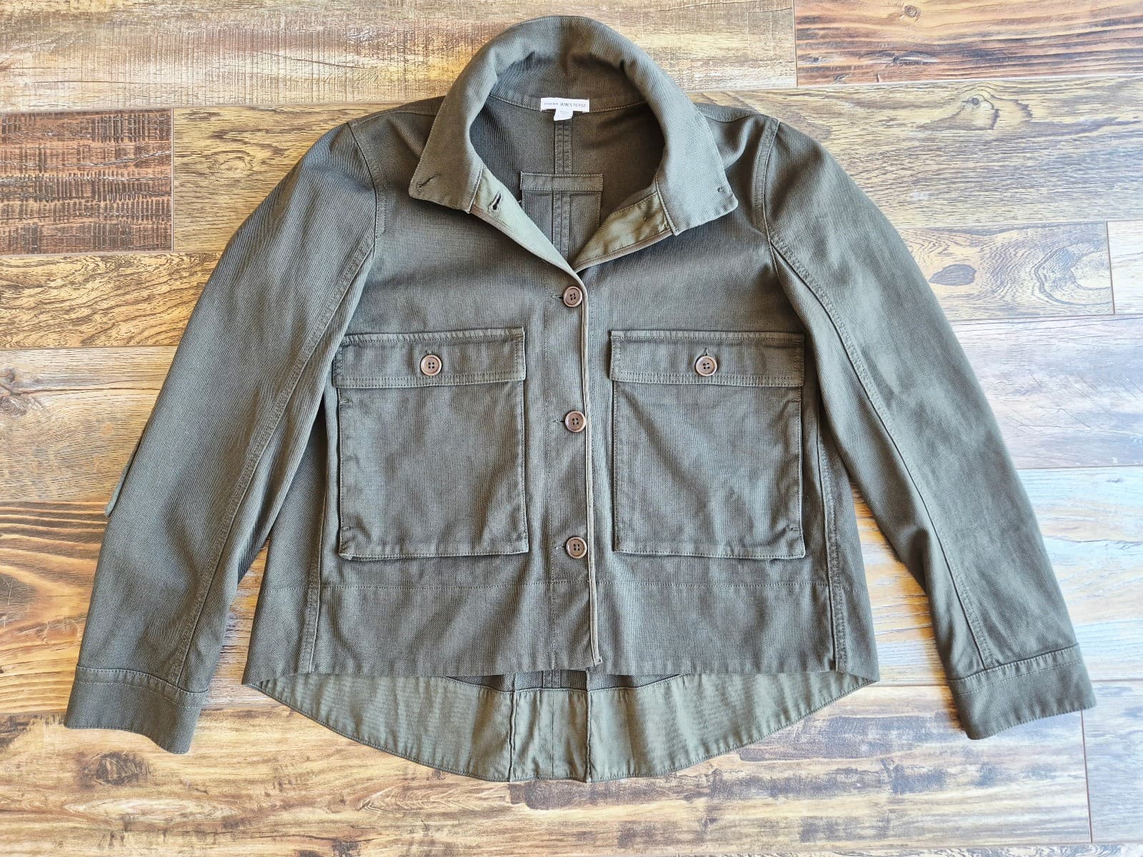 NWoT Standard James Perse Made in Italy Cropped Utility Jacket Green Women's 1-S - Thumbnail 4