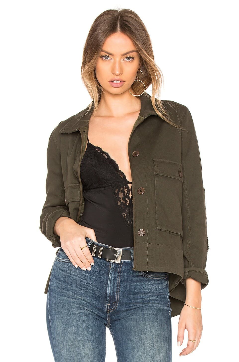 NWoT Standard James Perse Made in Italy Cropped Utility Jacket Green Women's 1-S - Thumbnail 2