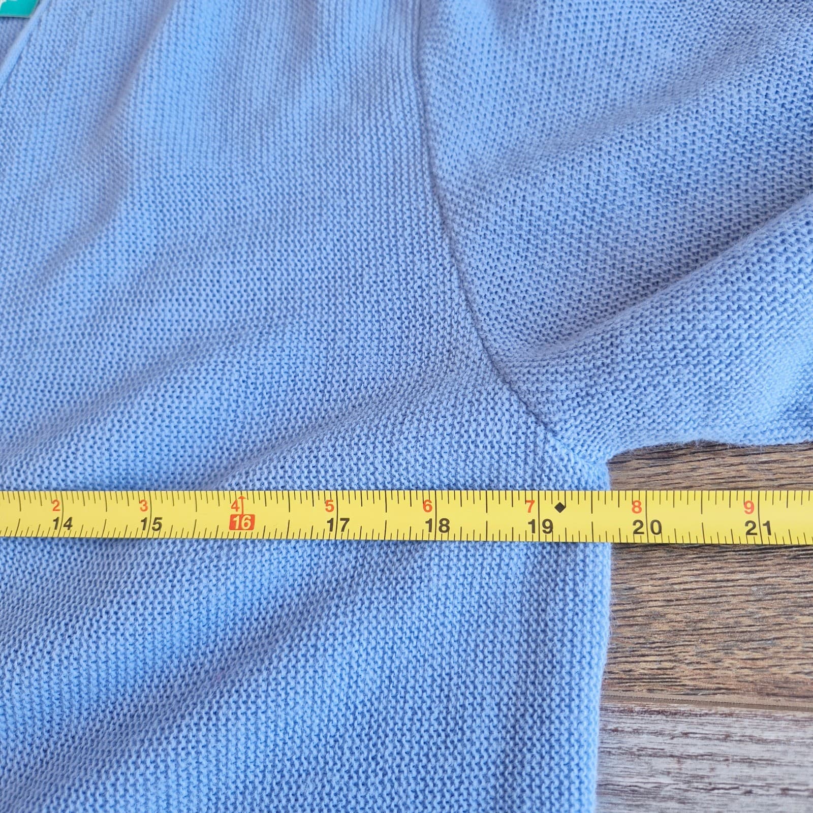 Vintage Royale-Air Made in USA Acrylic Grandpa Cardigan V-Neck Pocket Blue Sz.M - Thumbnail 9