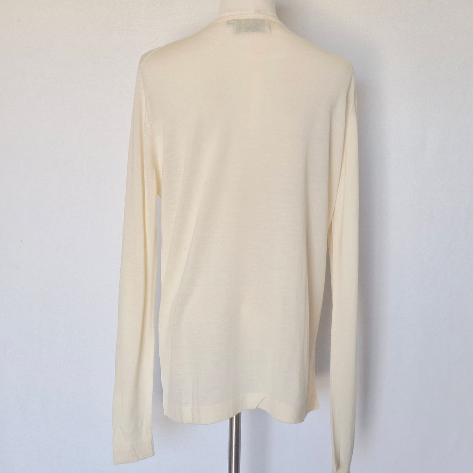 Genuine Scottish Knits 100% Merino Sweater Skipper Mill Langhlom Ivory Womens XL - Thumbnail 6