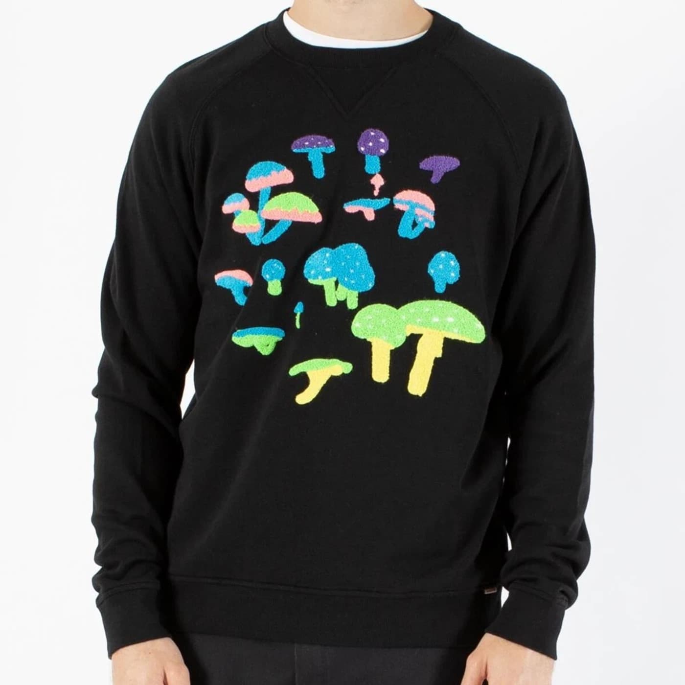 AMBSN x Modest Mouse Mushroom Embroidered Crewneck Sweatshirt Black Men's M - Thumbnail 2
