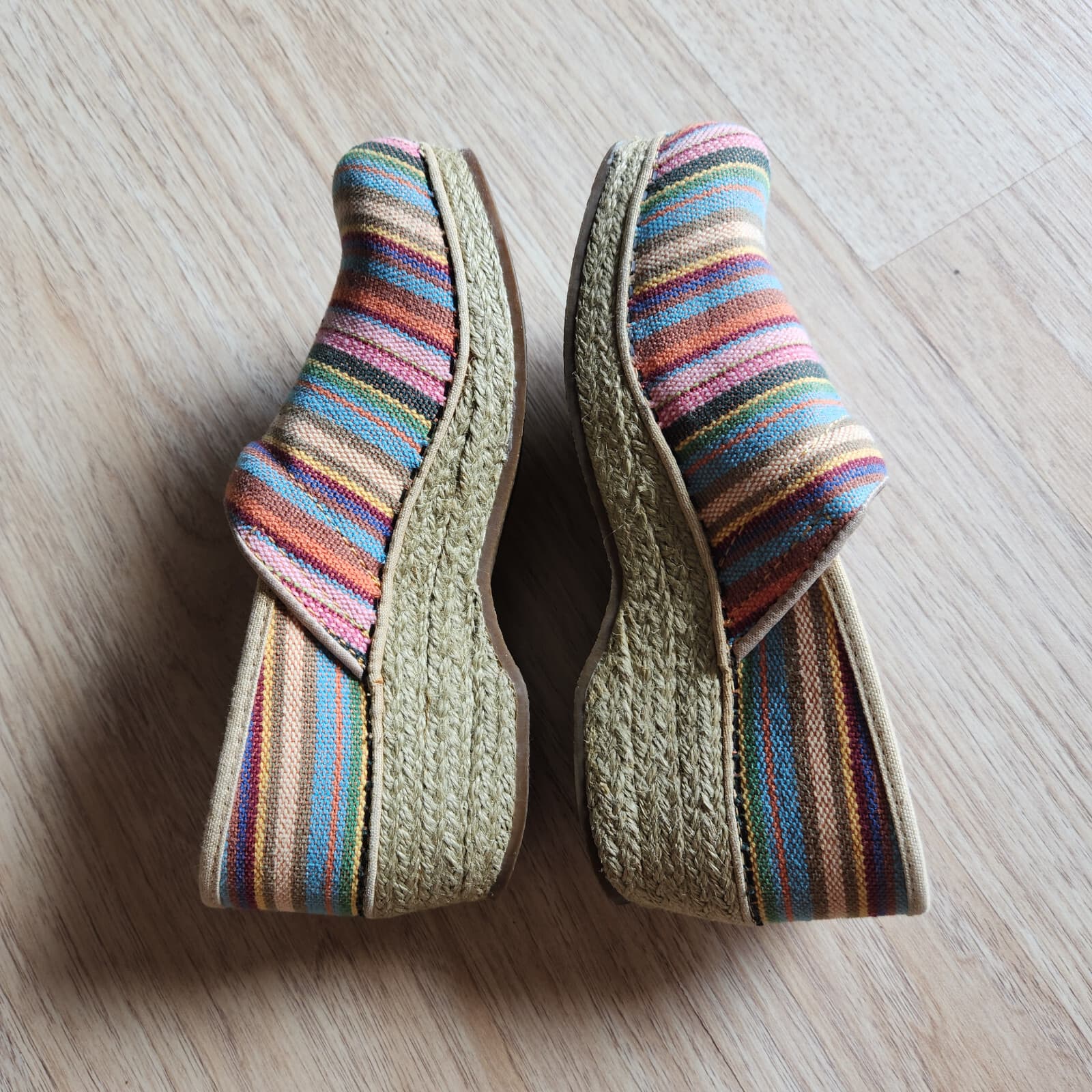 Dansko Vegan Canvas Multicolor Stripe Professional Clog Comfort Espadrille EU37 - Thumbnail 4