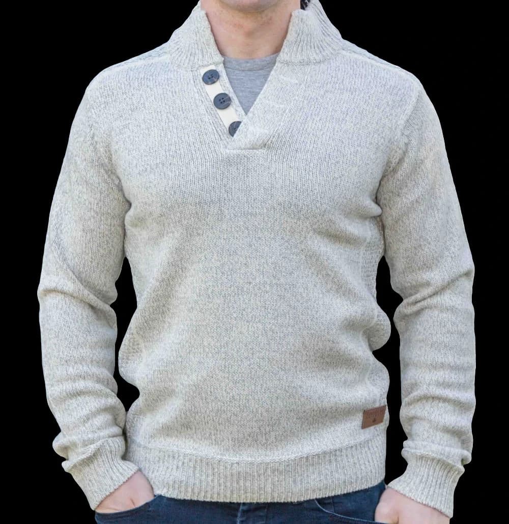 New Emerald Isle Knitwear Galway Fishermen Sweater Elbow-Patch Wool Blend Men XL - Thumbnail 5