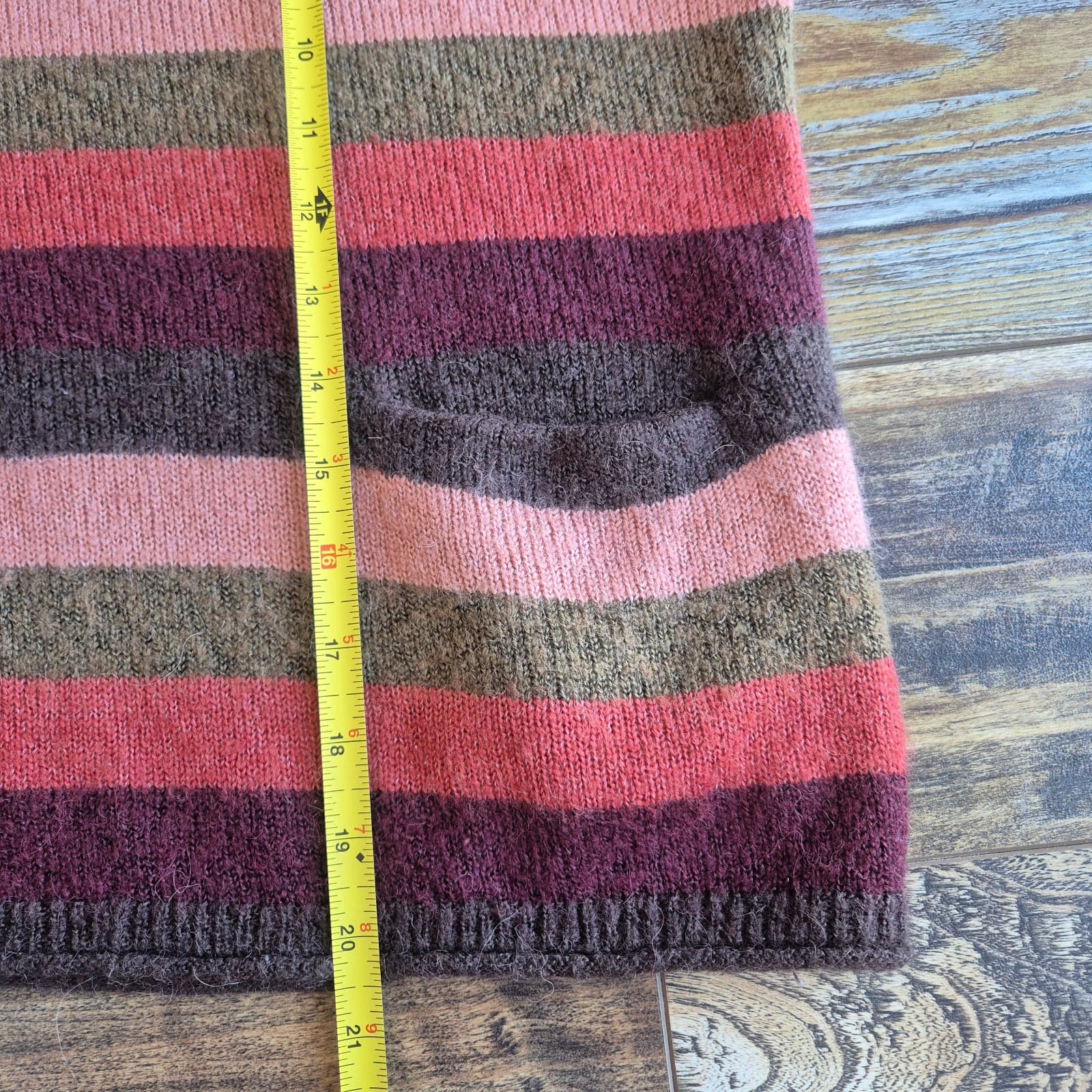 Madewell Alpaca Blend Chelsea Pocket Sweater Multi-Stripe Sweet Dahlia Women's M - Thumbnail 15