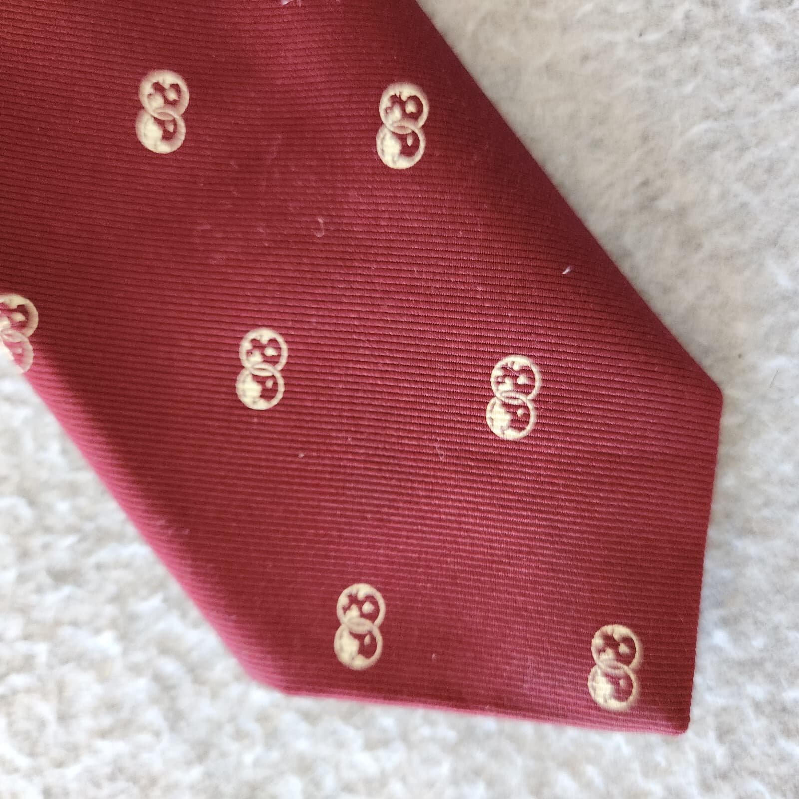 Vintage Givenchy Monsieur Silk Blend Traditional Standard Width Necktie Burgundy - Thumbnail 3